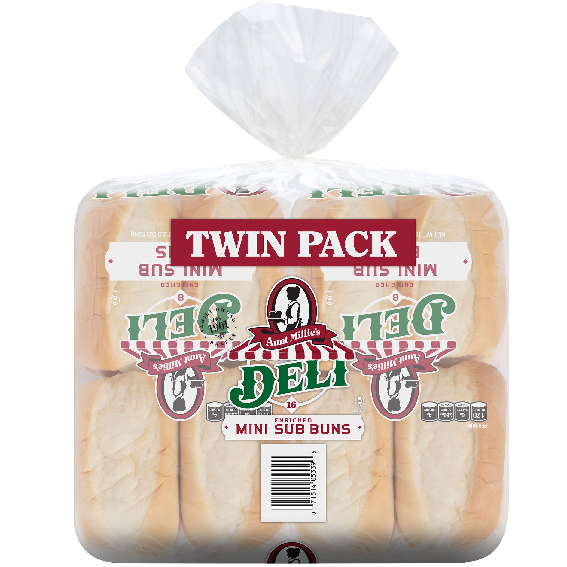 AUNT MILLIE'S MINI SUB ROLLS 16 CT