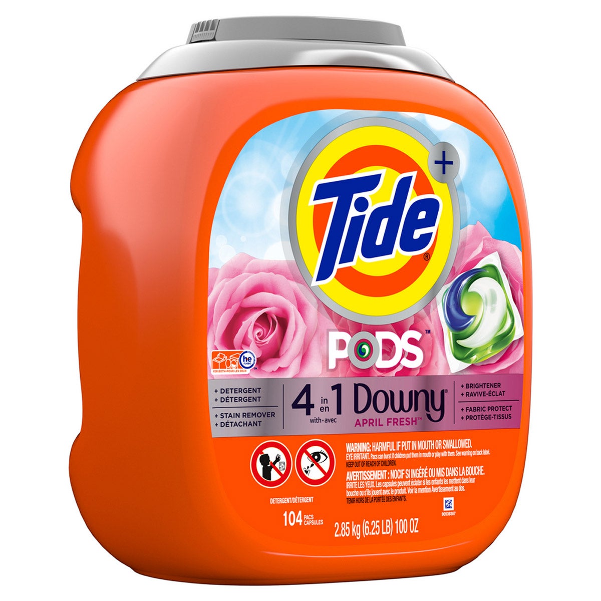 TIDE PODS W/ DOWNY APRIL FRESH 104 COUNT - Image 1