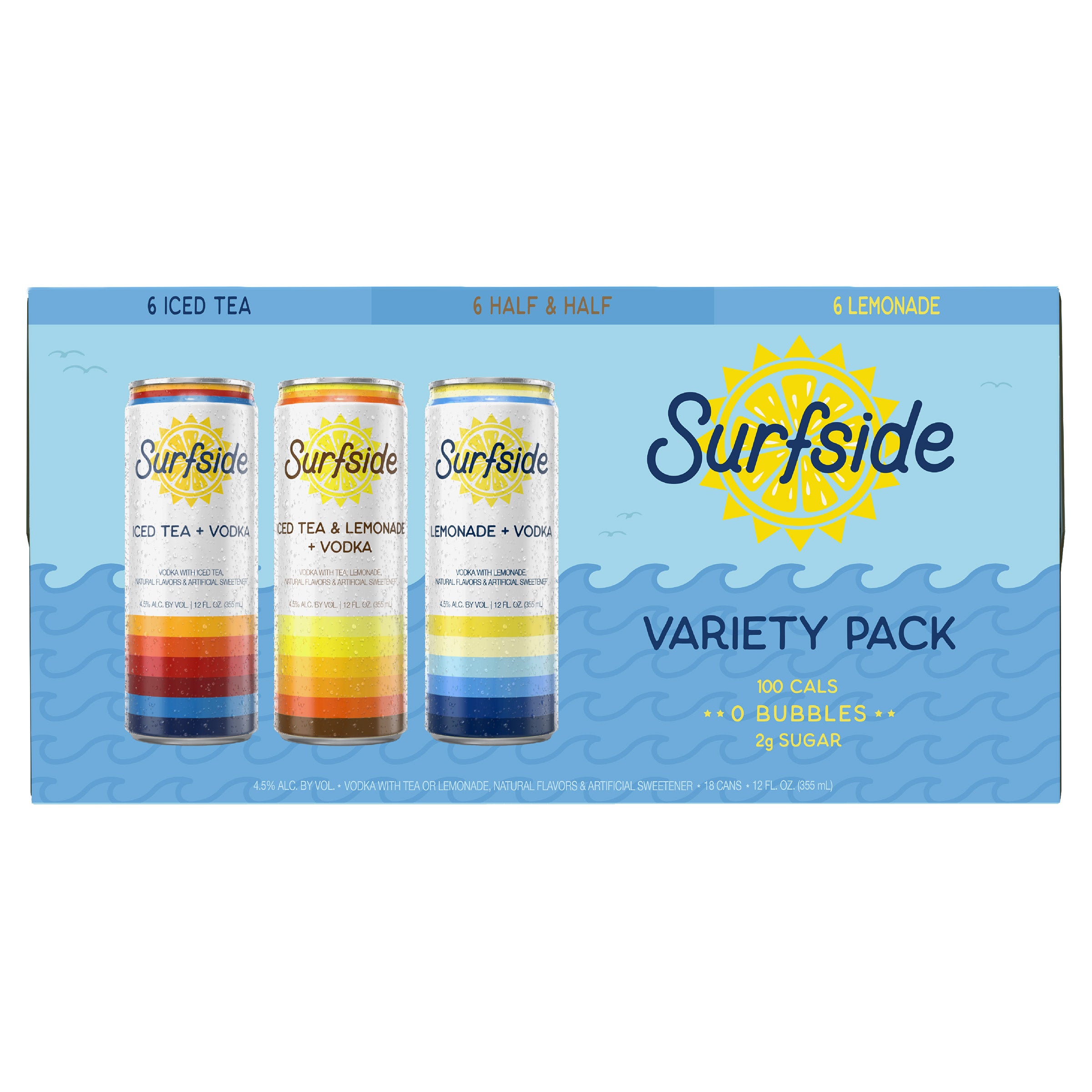 SURFSIDE VODKA TEA/LEMONADE VTY 18/12OZ CANS - Image 1