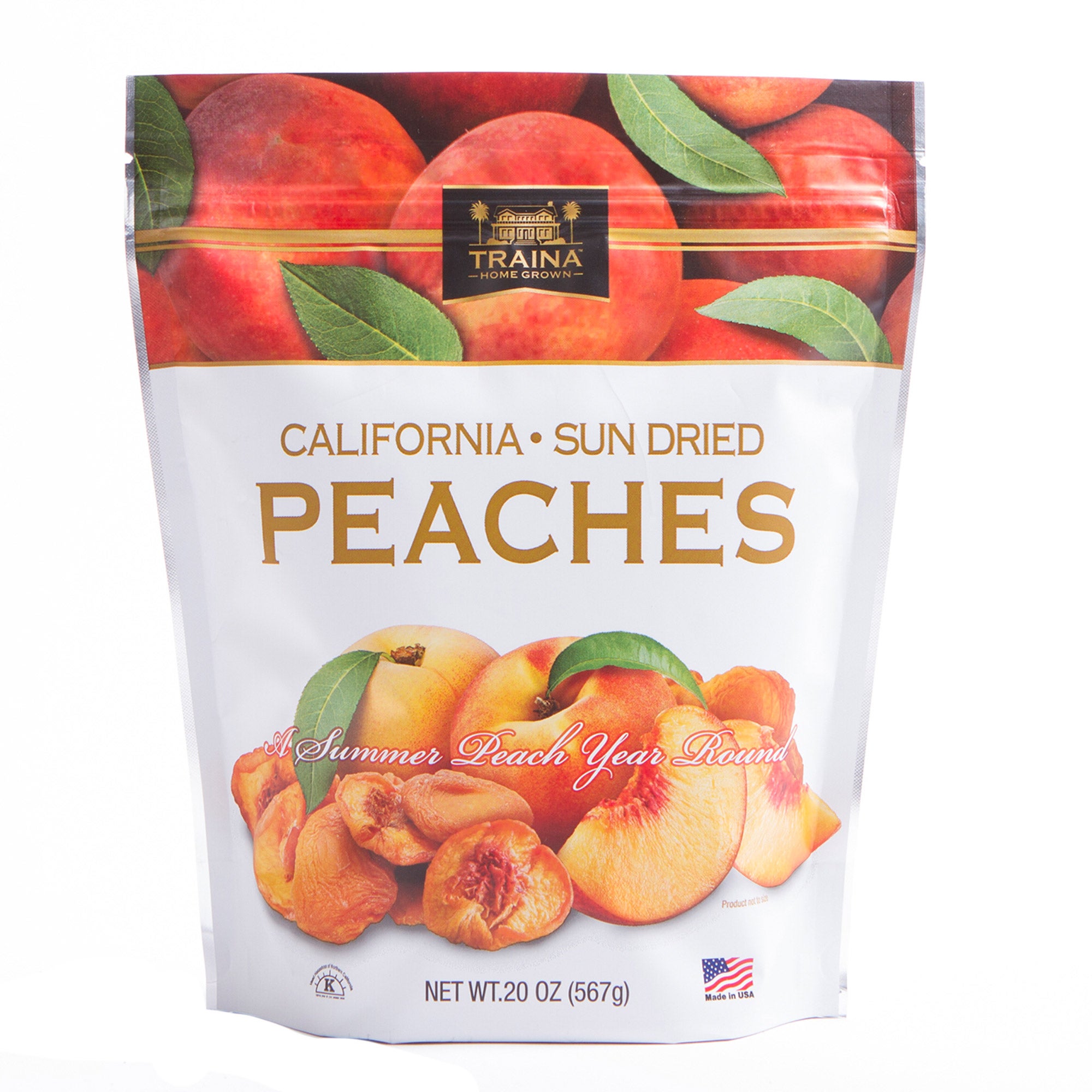 TRAINA CALIFORNIA DRIED PEACHES 20 OUNCES