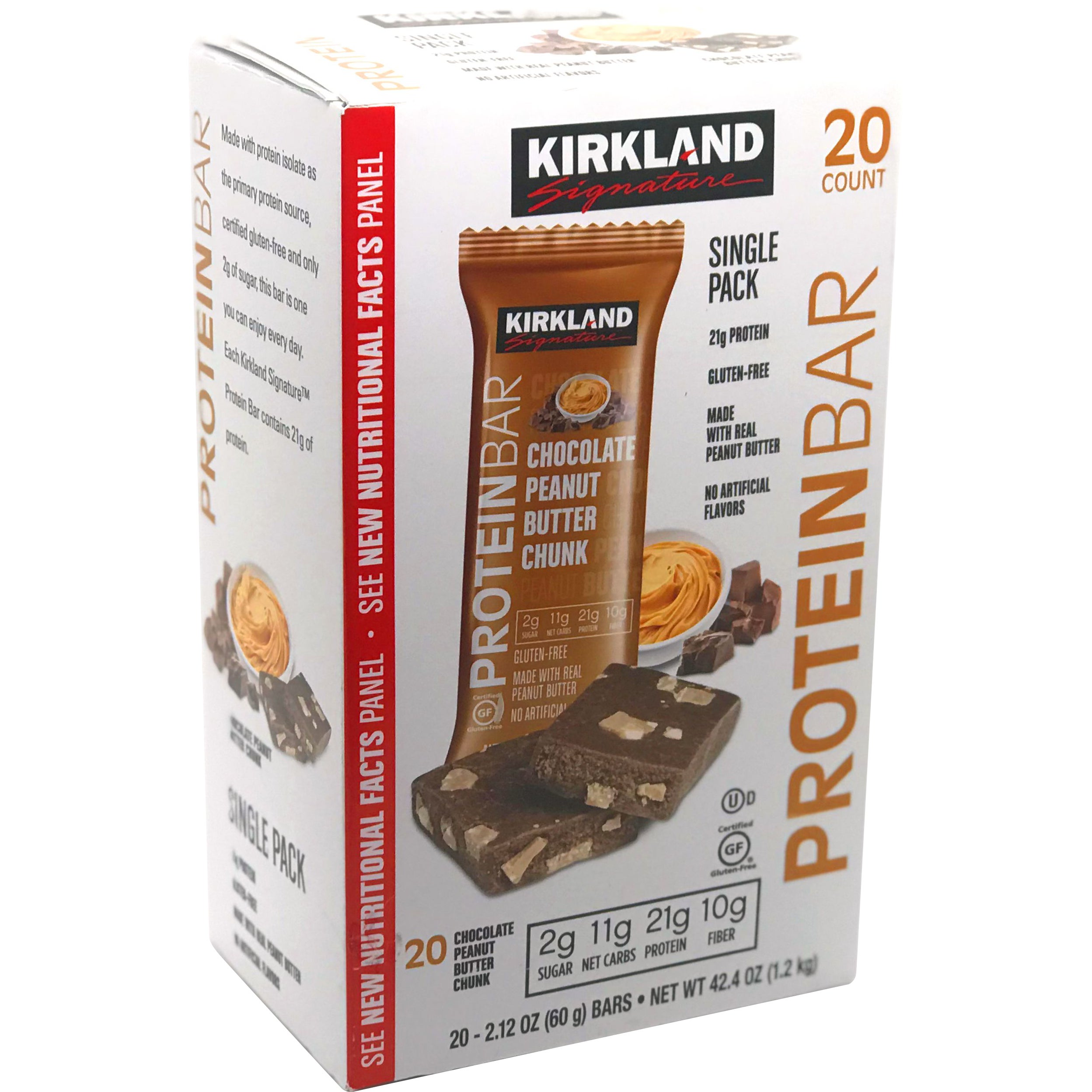 KIRKLAND SIGNATURE PROTEIN BAR CHOCOLATE PB CHUNK 20CT/2.12OZ - Image 1