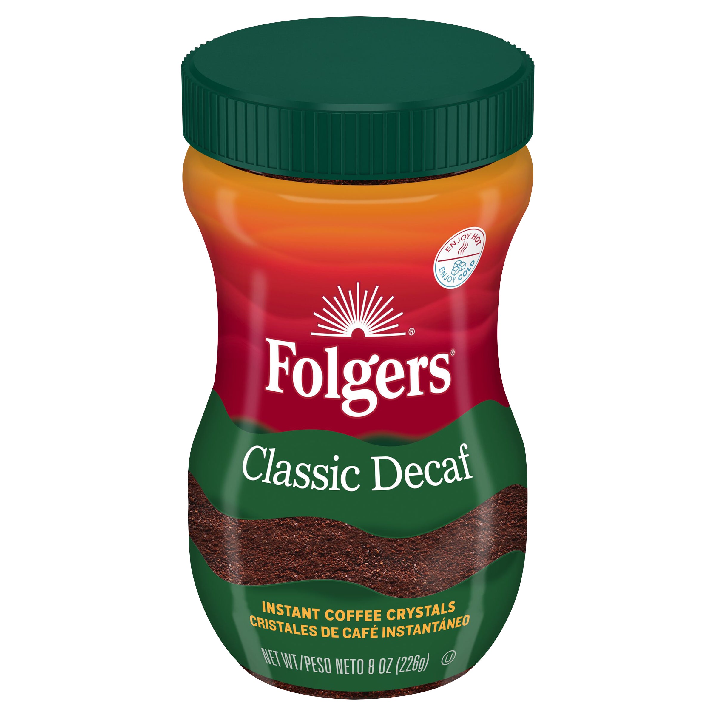 FOLGERS INSTANT DECAF COFFEE 8 OZ - Image 1