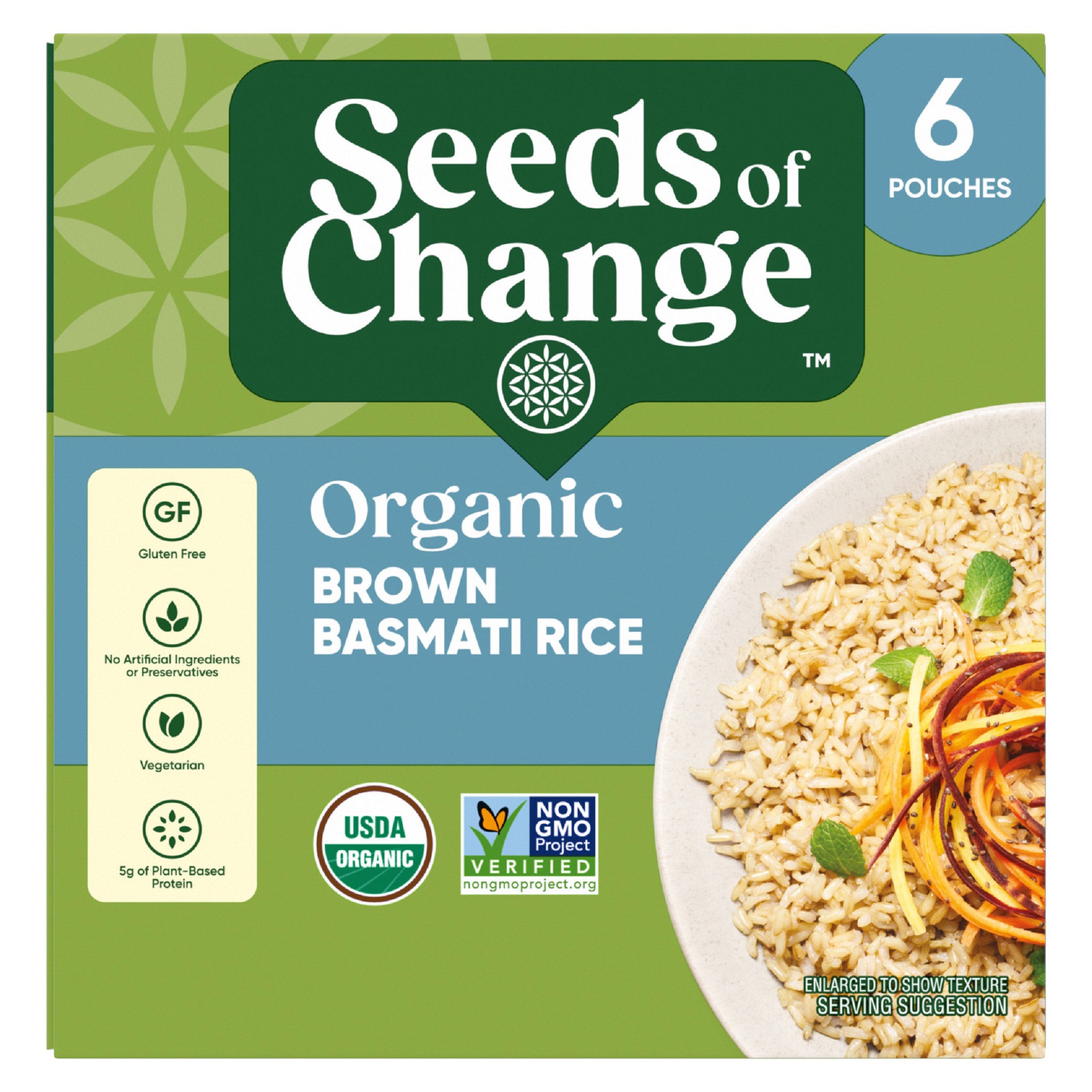 ORGANIC SEED OF CHANGE BROWN BASMATI RICE 6 PACK 8.5 OUNCES EACH