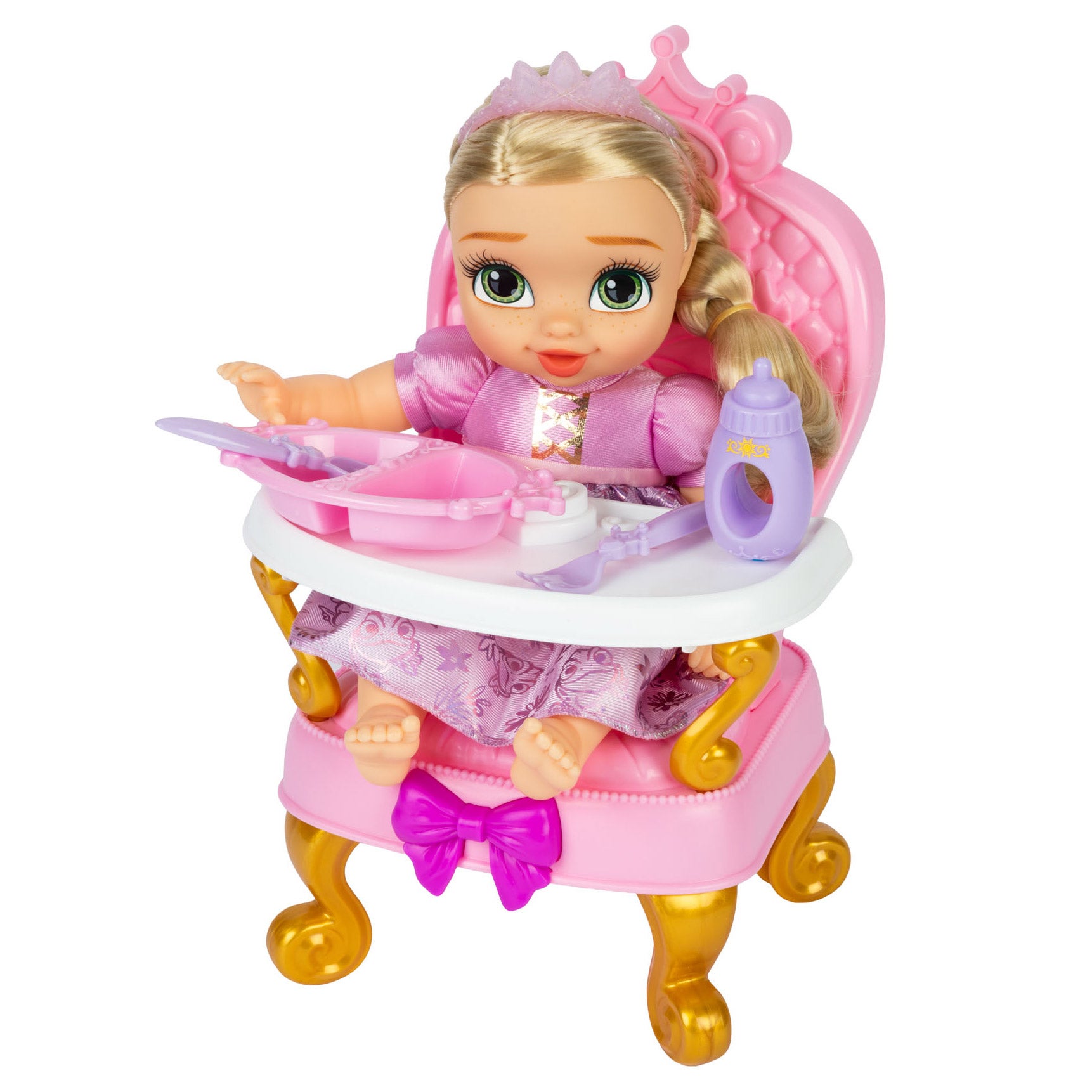 Disney Princess Deluxe Baby Doll and Highchair Set Assorted - Image 1
