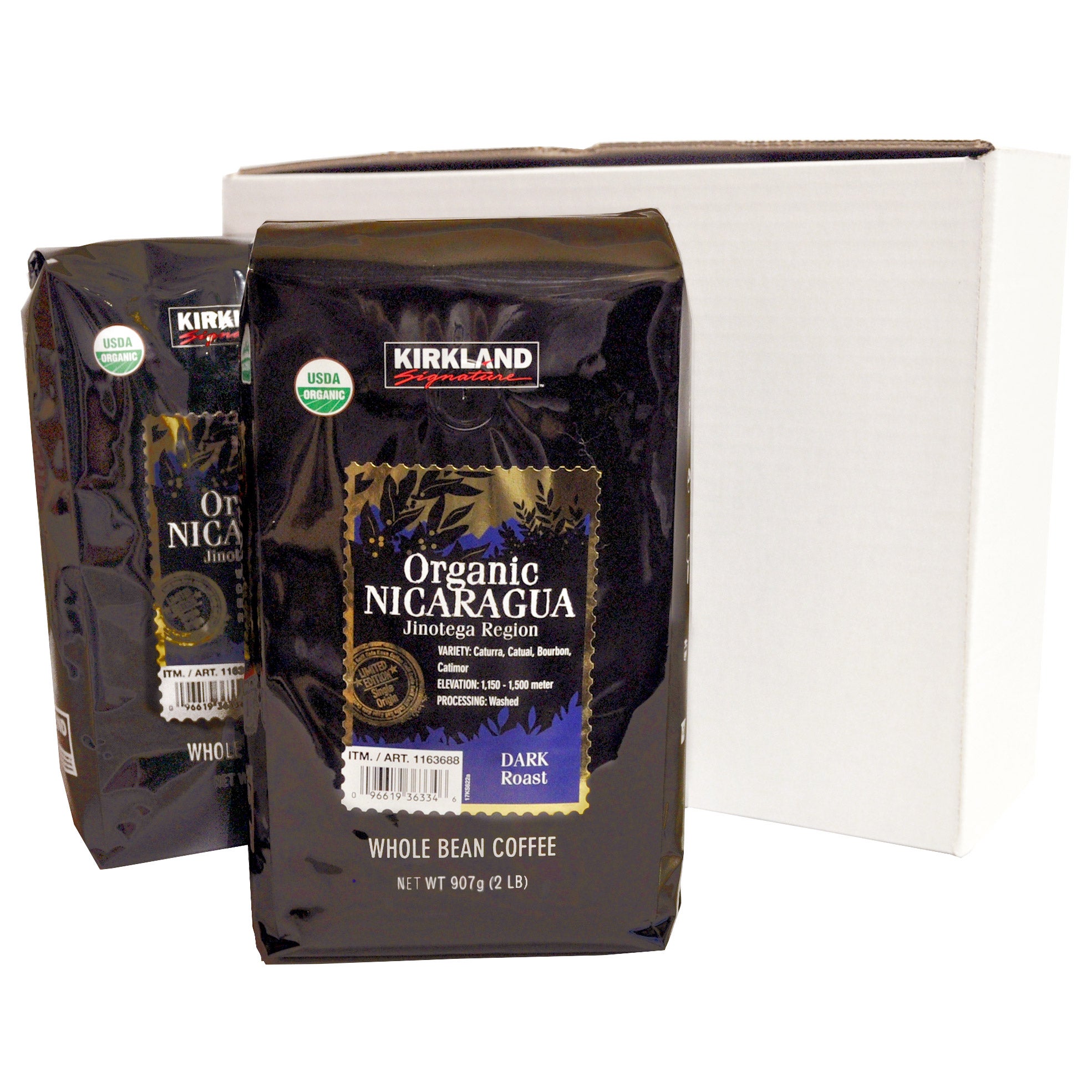 KIRKLAND SIGNATURE ORGANIC NICARAGUA WHOLE BEAN 2LBS - Image 1