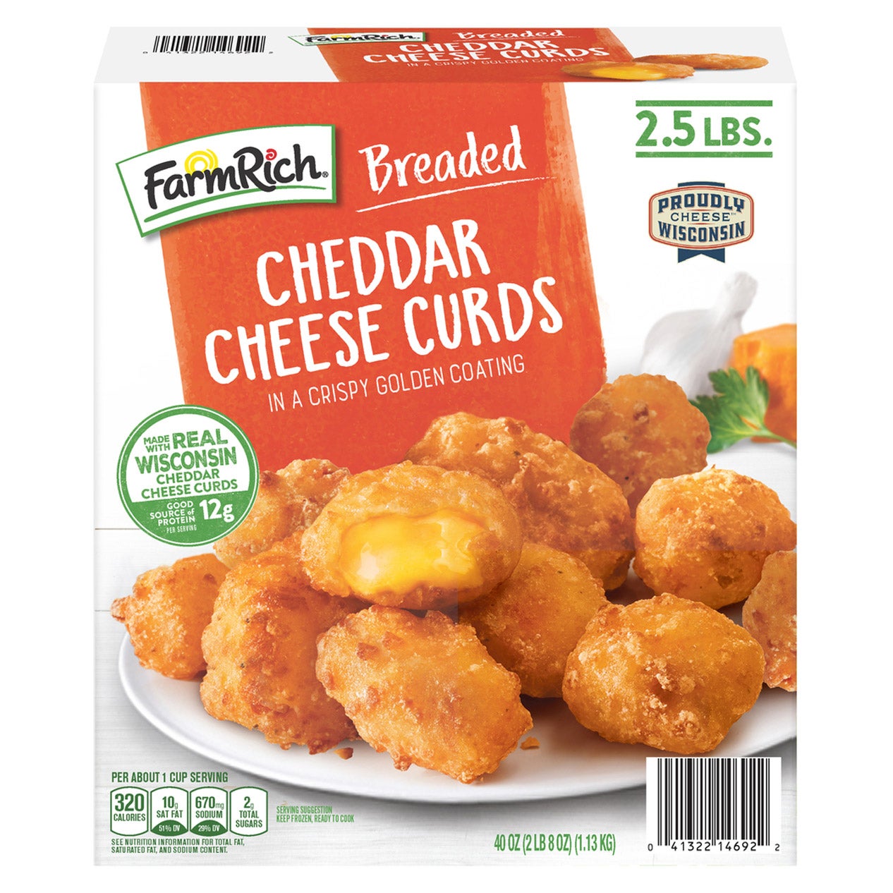 FARM RICH BREADED CHEESE CURDS 2.5 POUND BOX