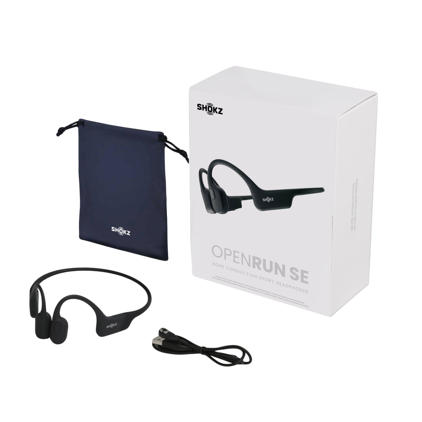 SHOKZ DARK GRAY OPENRUN SE SPORTS BONE CONDUCTION HEADPHONES - Image 1