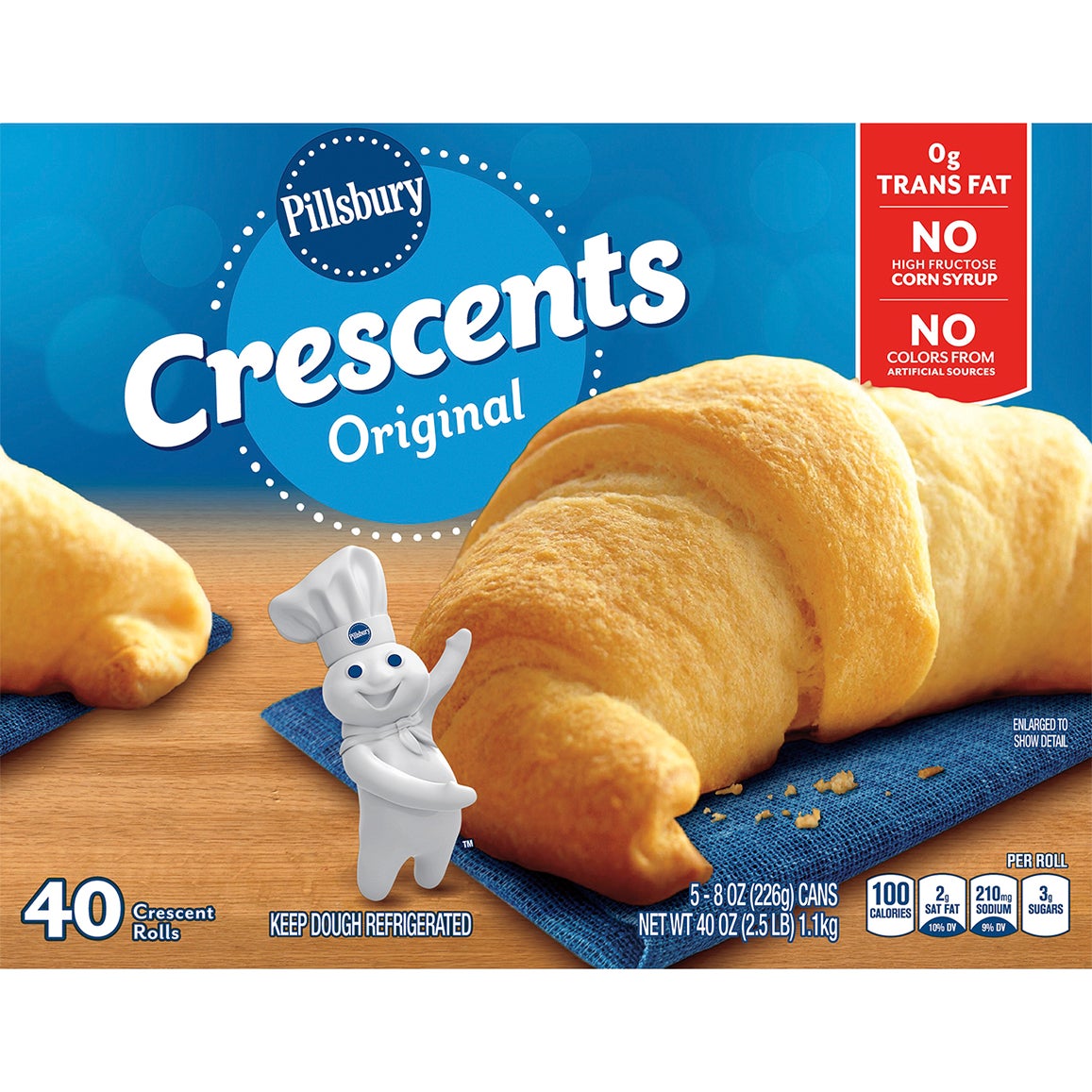 PILLSBURY CRESCENT ROLLS 5/8 OZ (2.5 LBS)