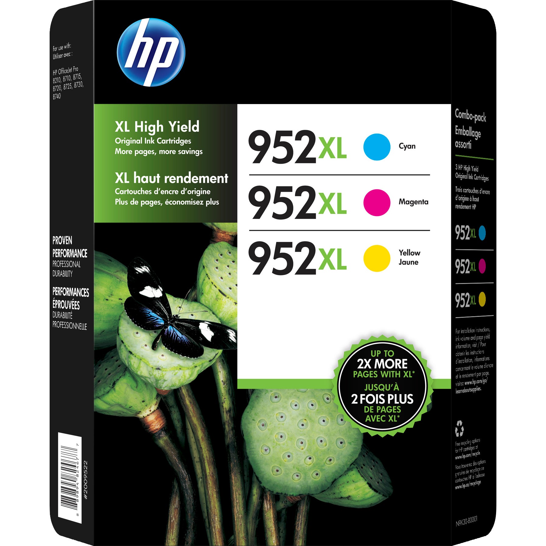 HP 952XL INK CARTRIDGE COLOR COMBO 3PK