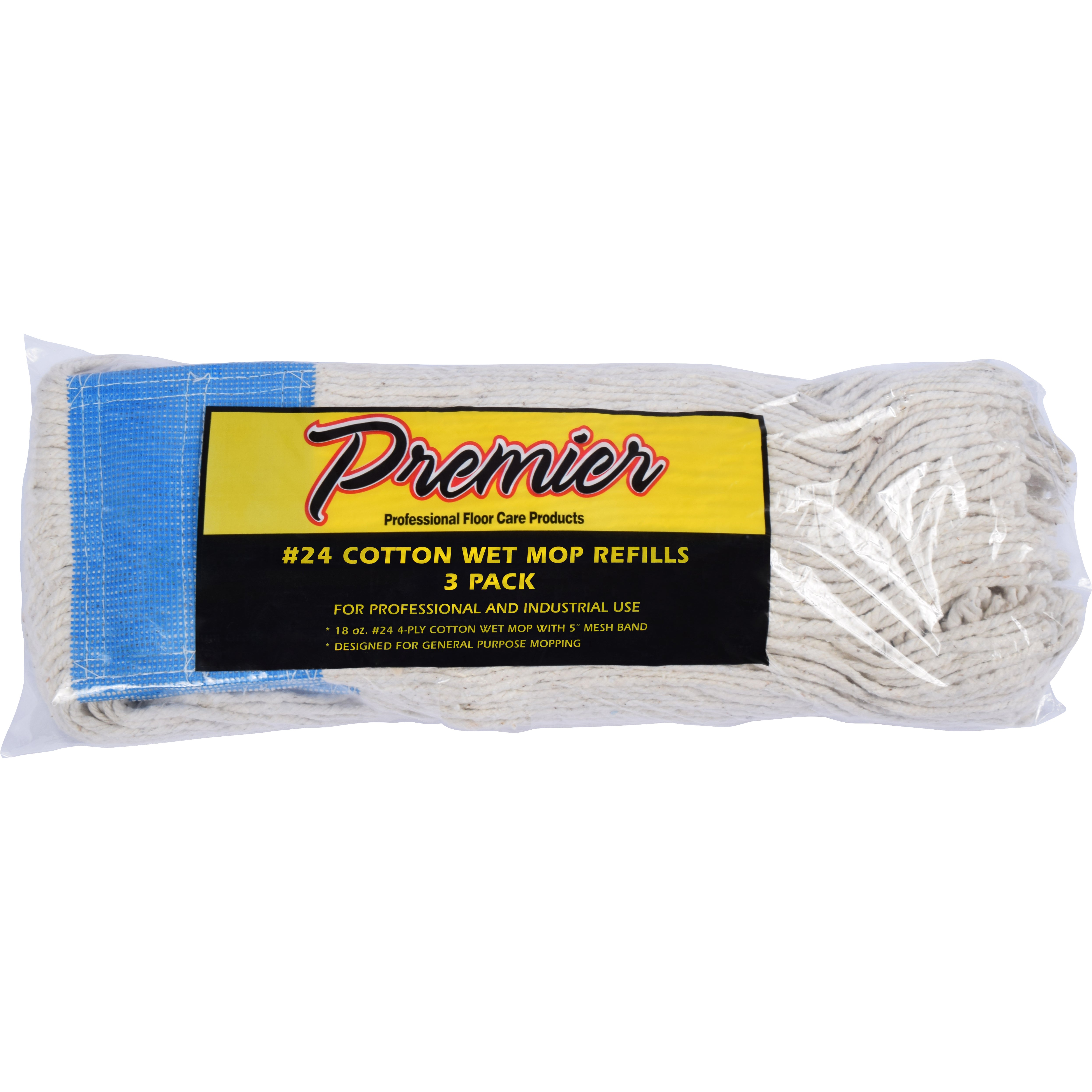 PREMIER 4-PLY COTTON WET MOP REFILL 3 PACK - Image 1