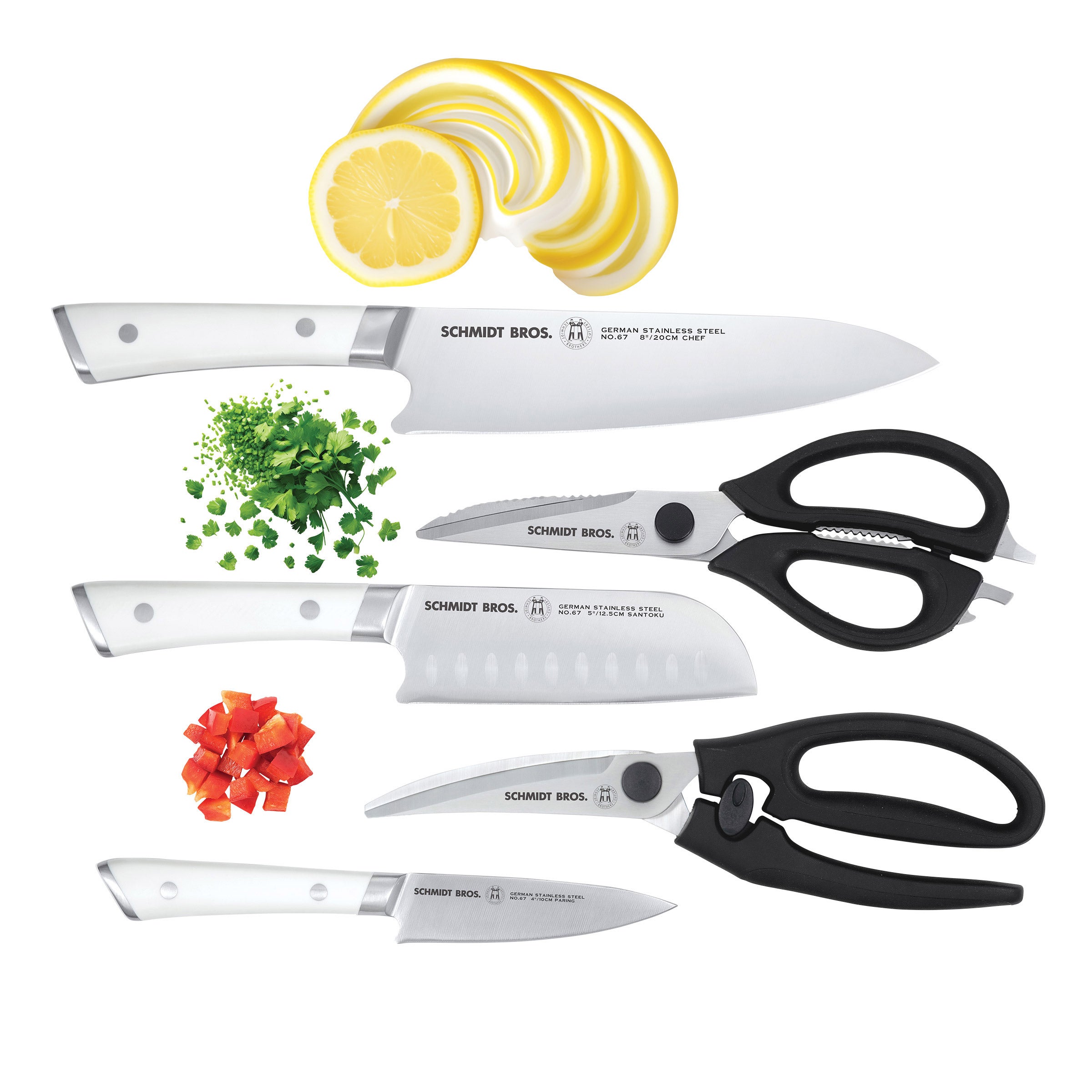 SCHMIDT BROTHERS 5-PIECE KNIFE AND SHEARS SET