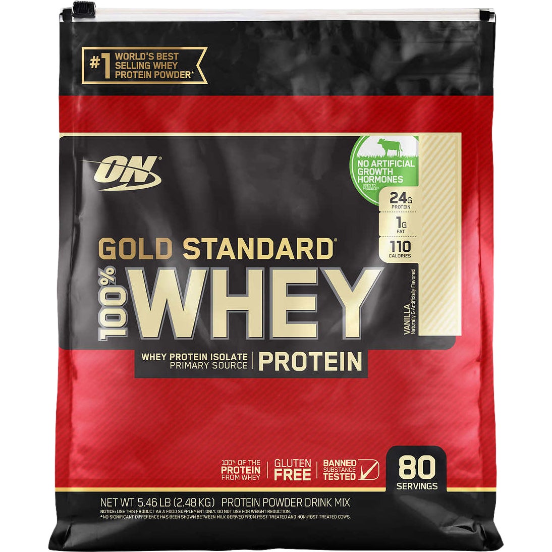 OPTIMUM NUTRITION GOLD STANDARD 100% WHEY VANILLA 5.47 LBS - Image 1
