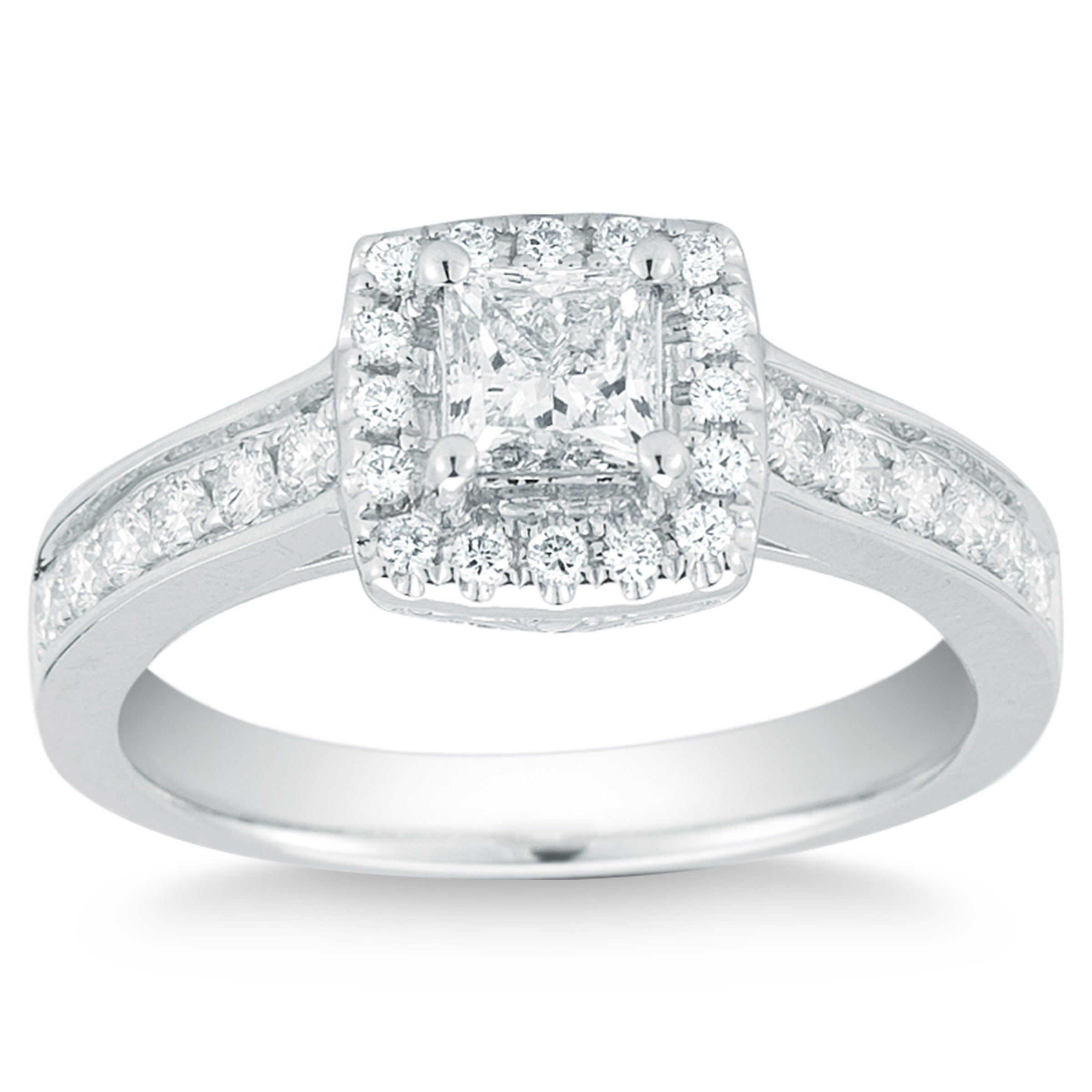 14KT WHITE GOLD VS2 I 0.90CTW PRINCESS CUT DIAMOND RING (0.50CTR) - Image 1