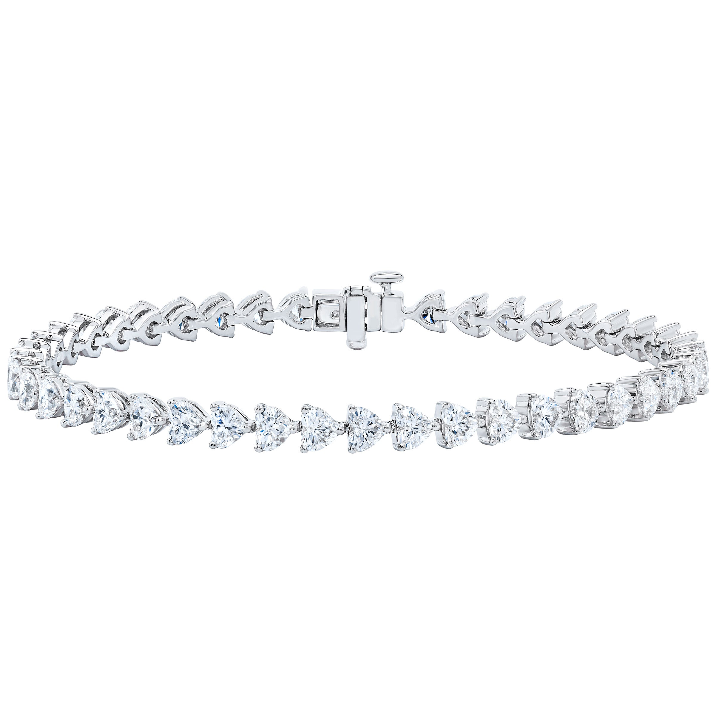 14KT WHITE GOLD VS2 I 7.25CTW HEART DIAMOND BRACELET