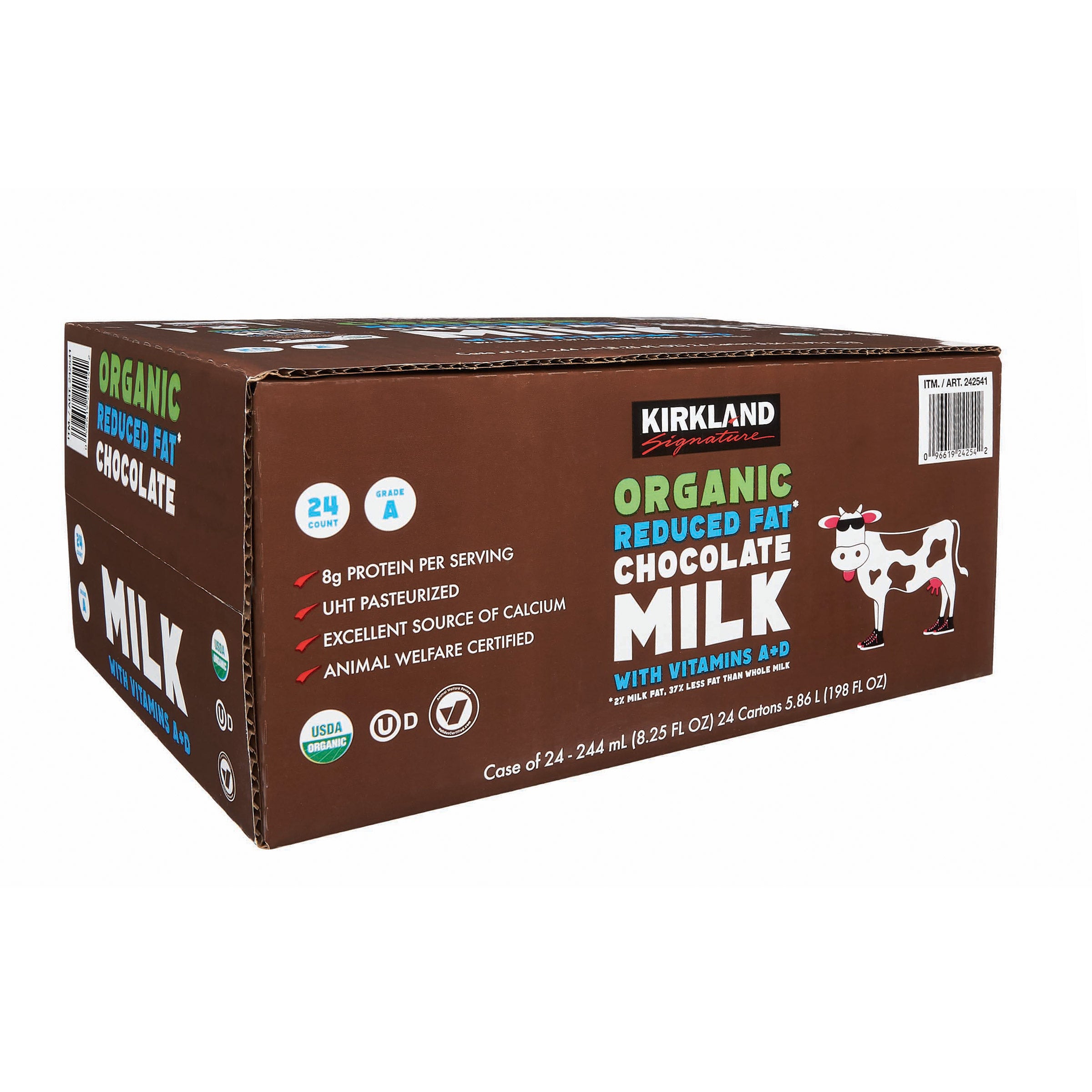 KIRKLAND SIGNATURE ORGANIC CHOCOLATE MILK 24/8.25 OZ