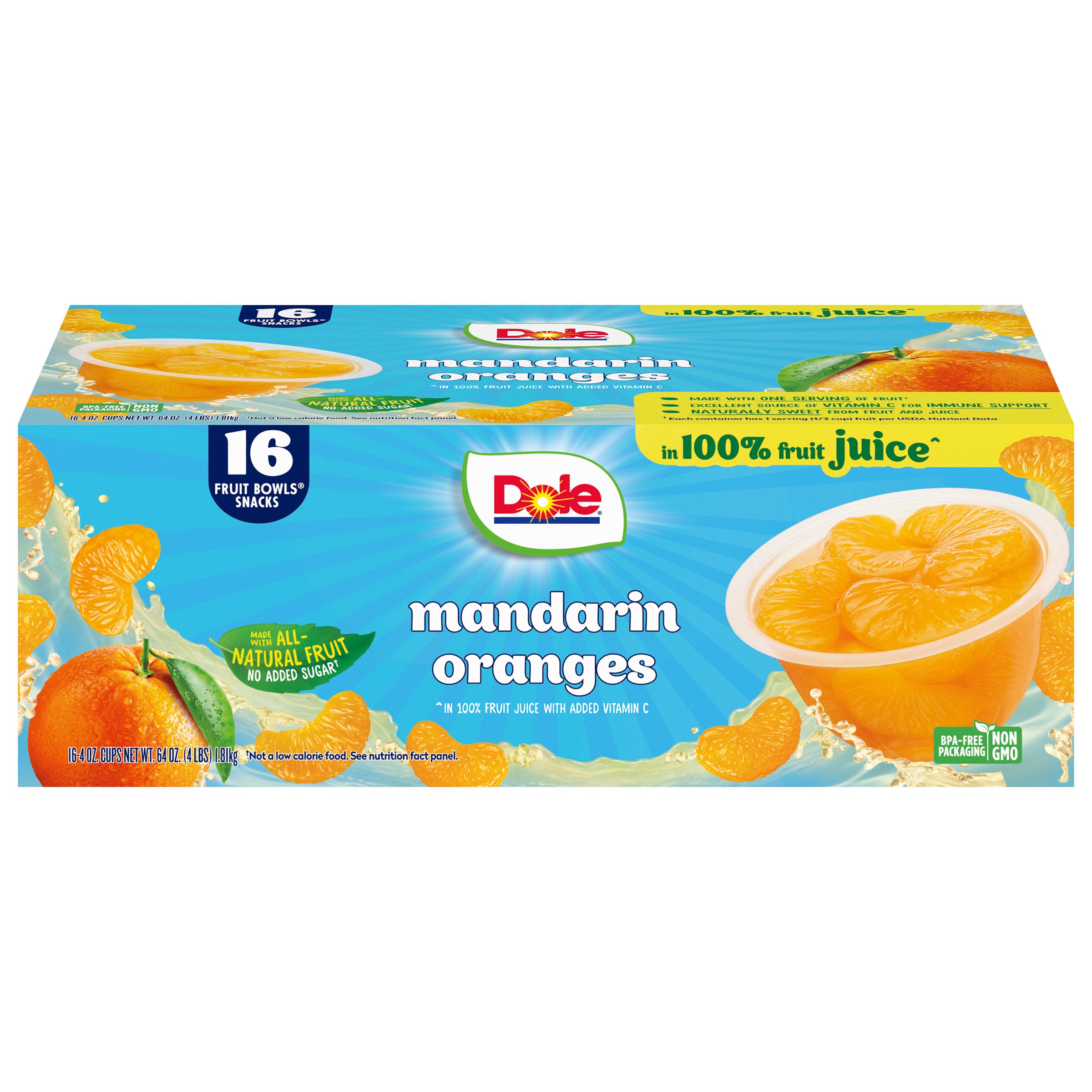 DOLE MANDARIN ORANGES 16/4 OUNCE CUPS - Image 1