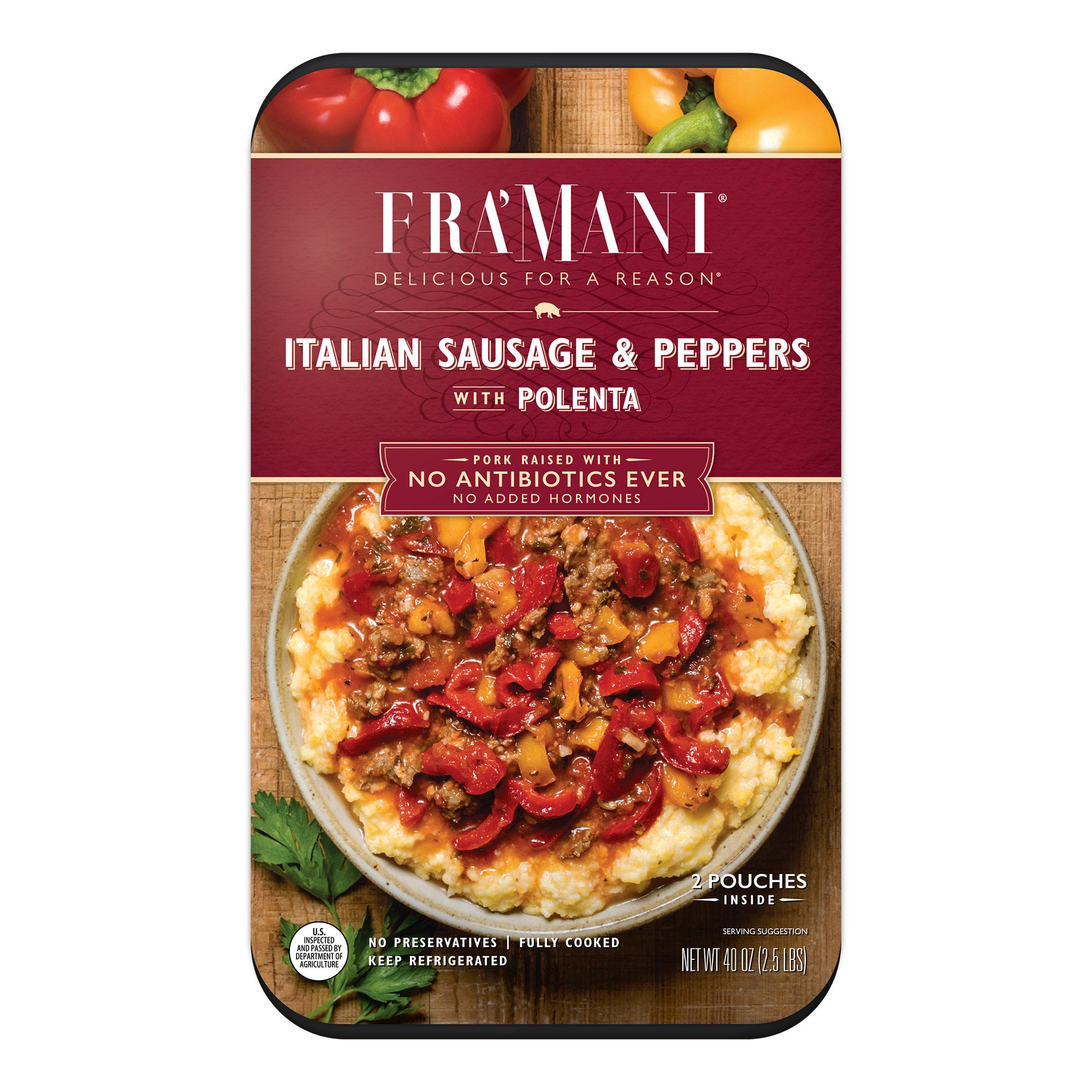 FRA'MANI SAUSAGE AND PEPPERS WITH POLENTA 40 OUNCES