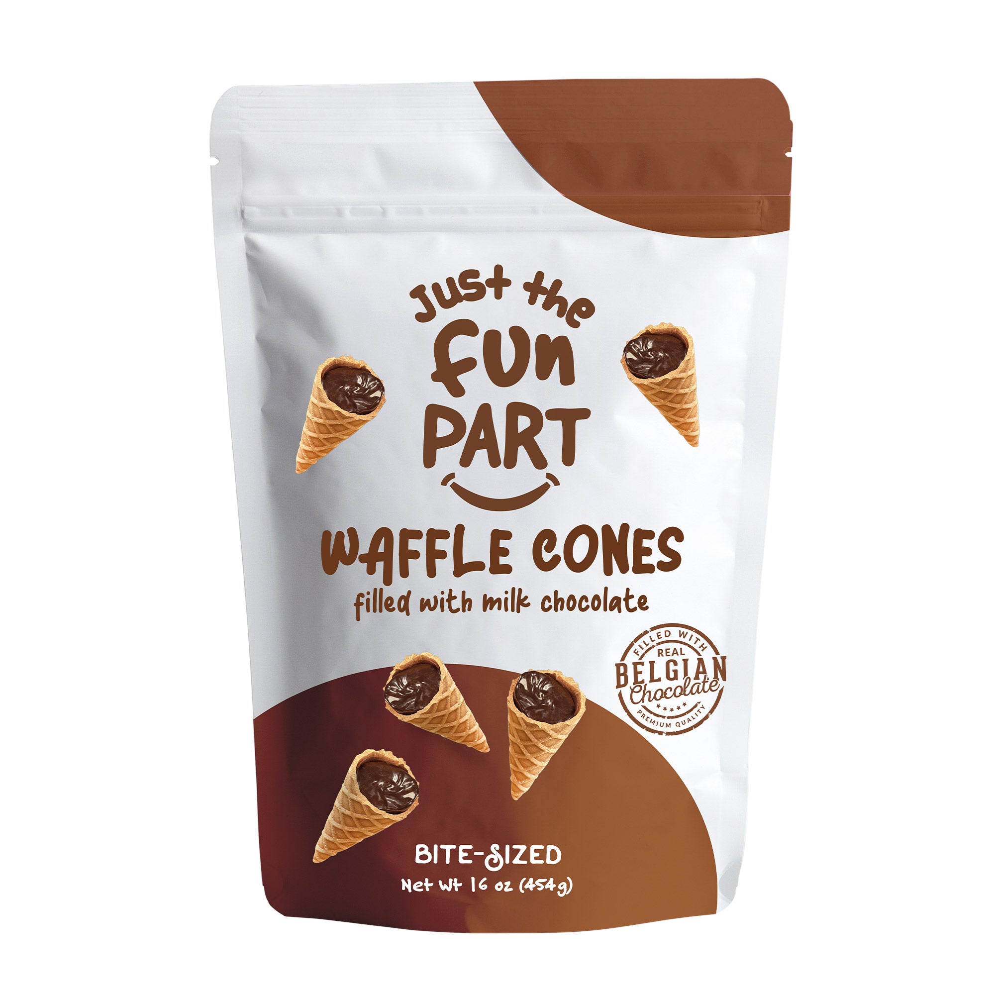 JUST THE FUN PART CHOCOLATE FILLED CONES 16 OZ