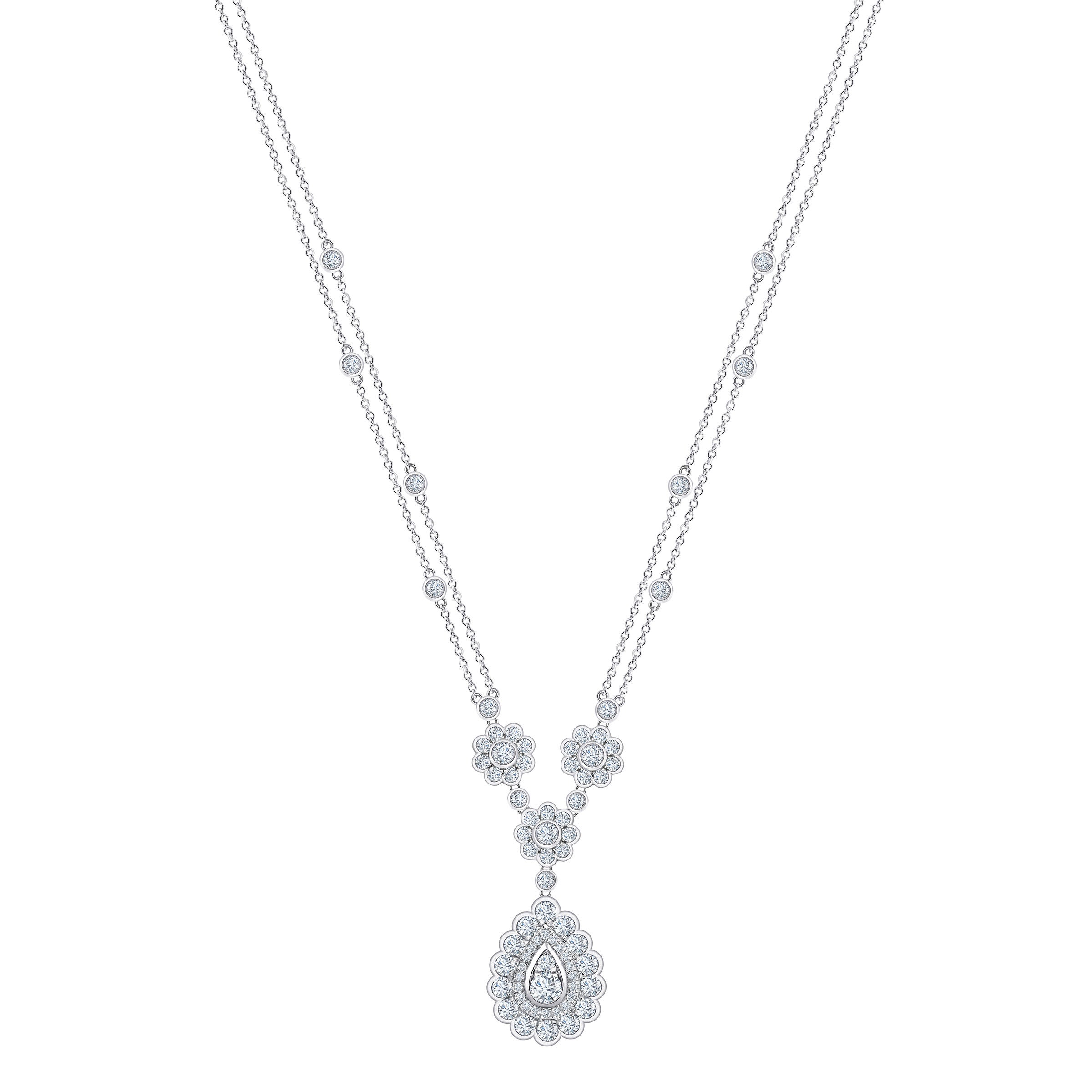 14KT WHITE GOLD VS2 H 2.50CTW ROUND DIAMOND 17¨ NECKLACE - Image 1