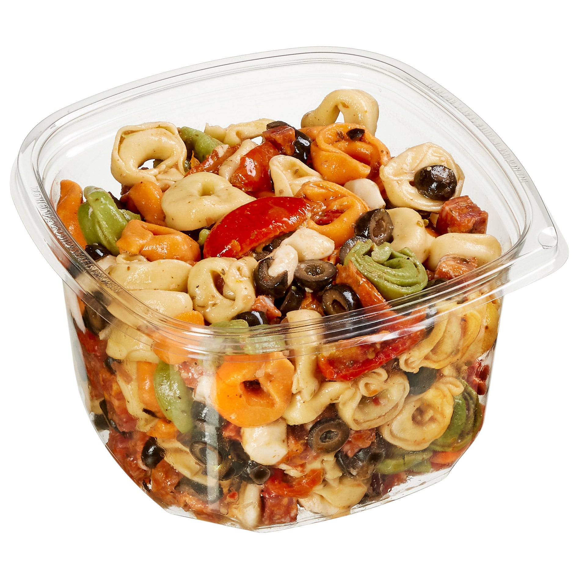 TORTELLINI PASTA SALAD WITH MOZZARELLA PEARLS & DRESSING PER LB