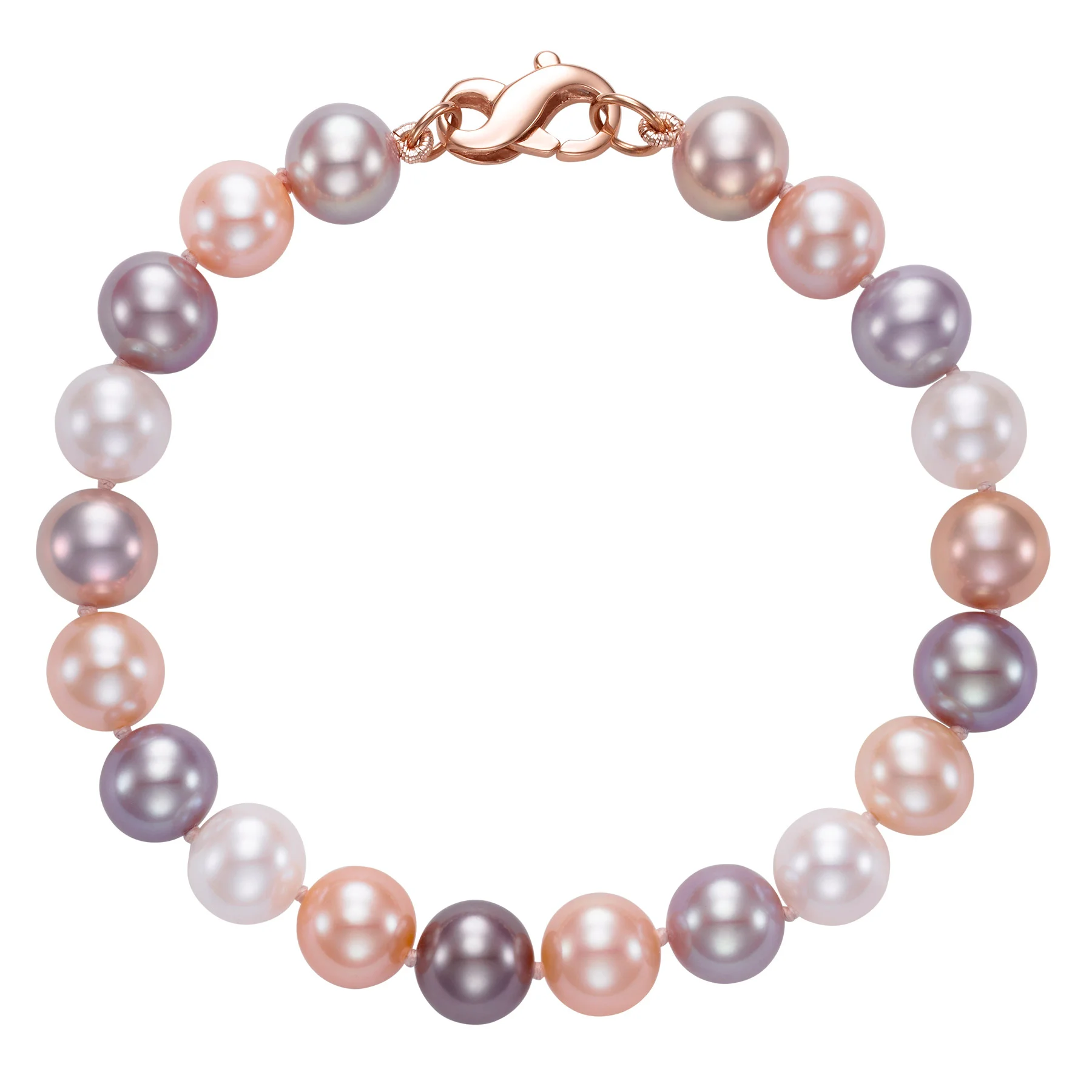 14K GOLD 8-8.5MM MULTI PK FRESHWATER CULTURED PEARL 7.5¨ BRACELET - Image 1