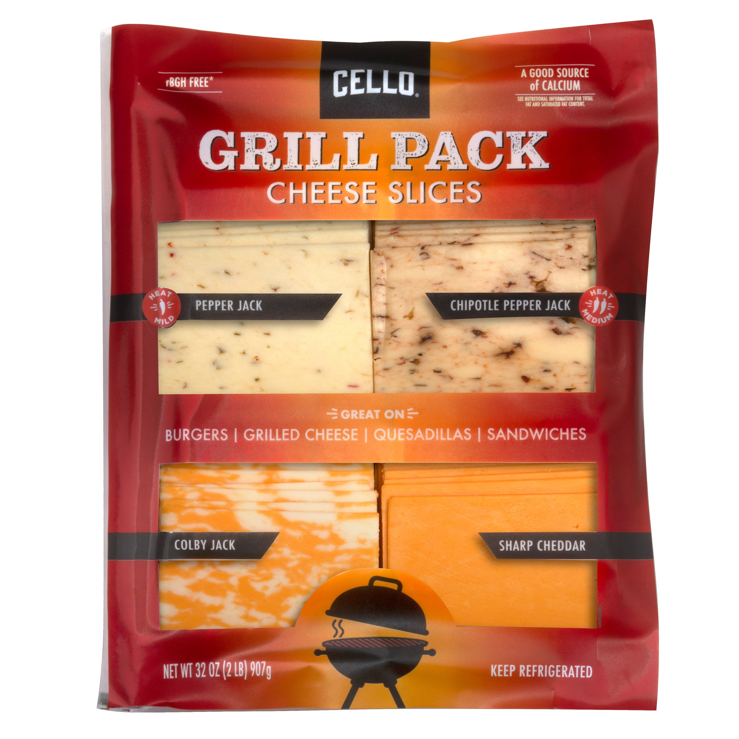 CELLO GRILL PACK CHEESE SLICES 2LB
