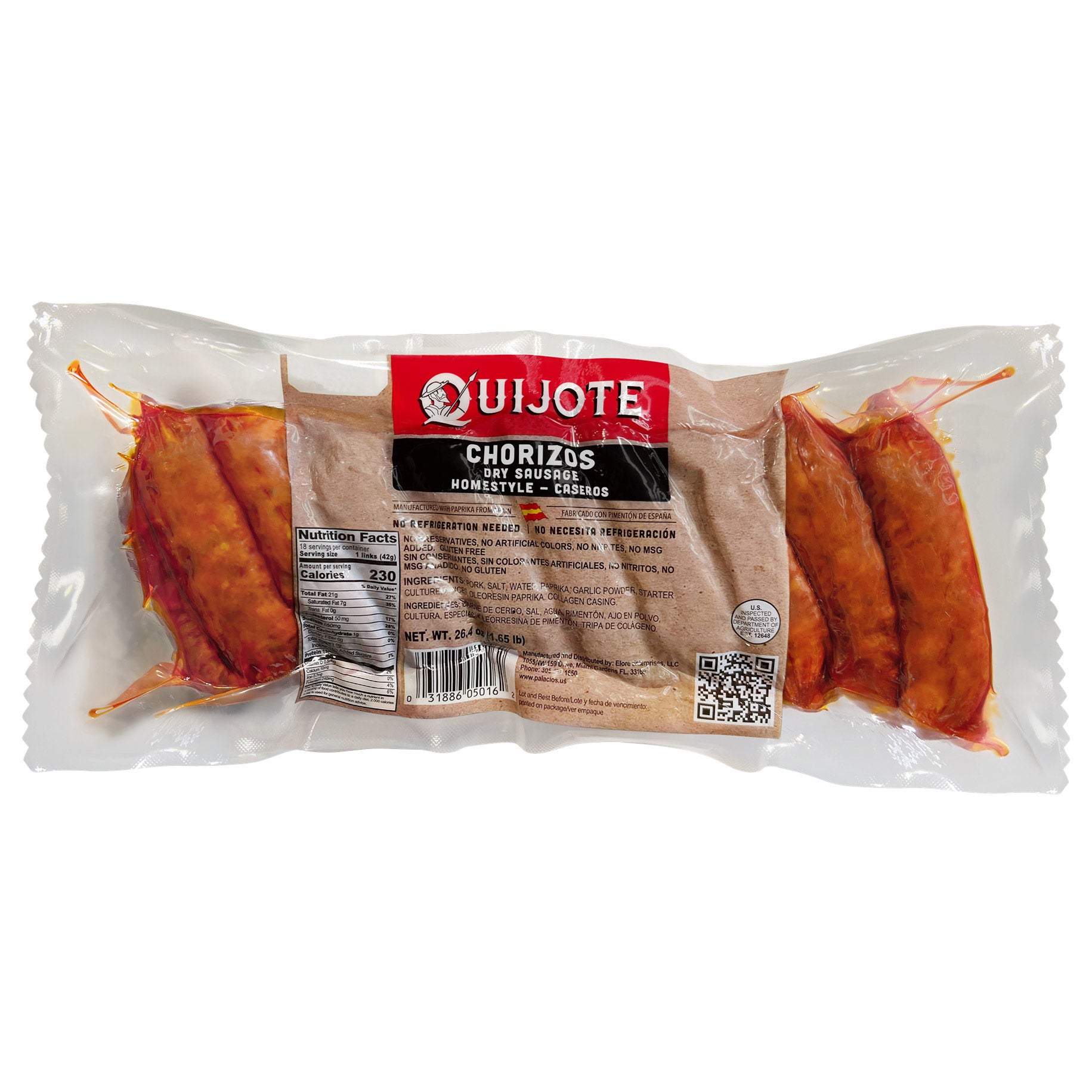 QUIJOTE CHORIZO CASERO 26.4 OZ - Image 1