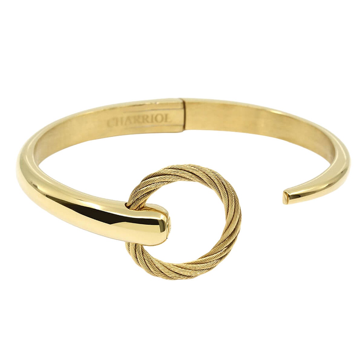 CHARRIOL ZEN STAINLESS STEEL & GOLD PVD BANGLE C LOGO
