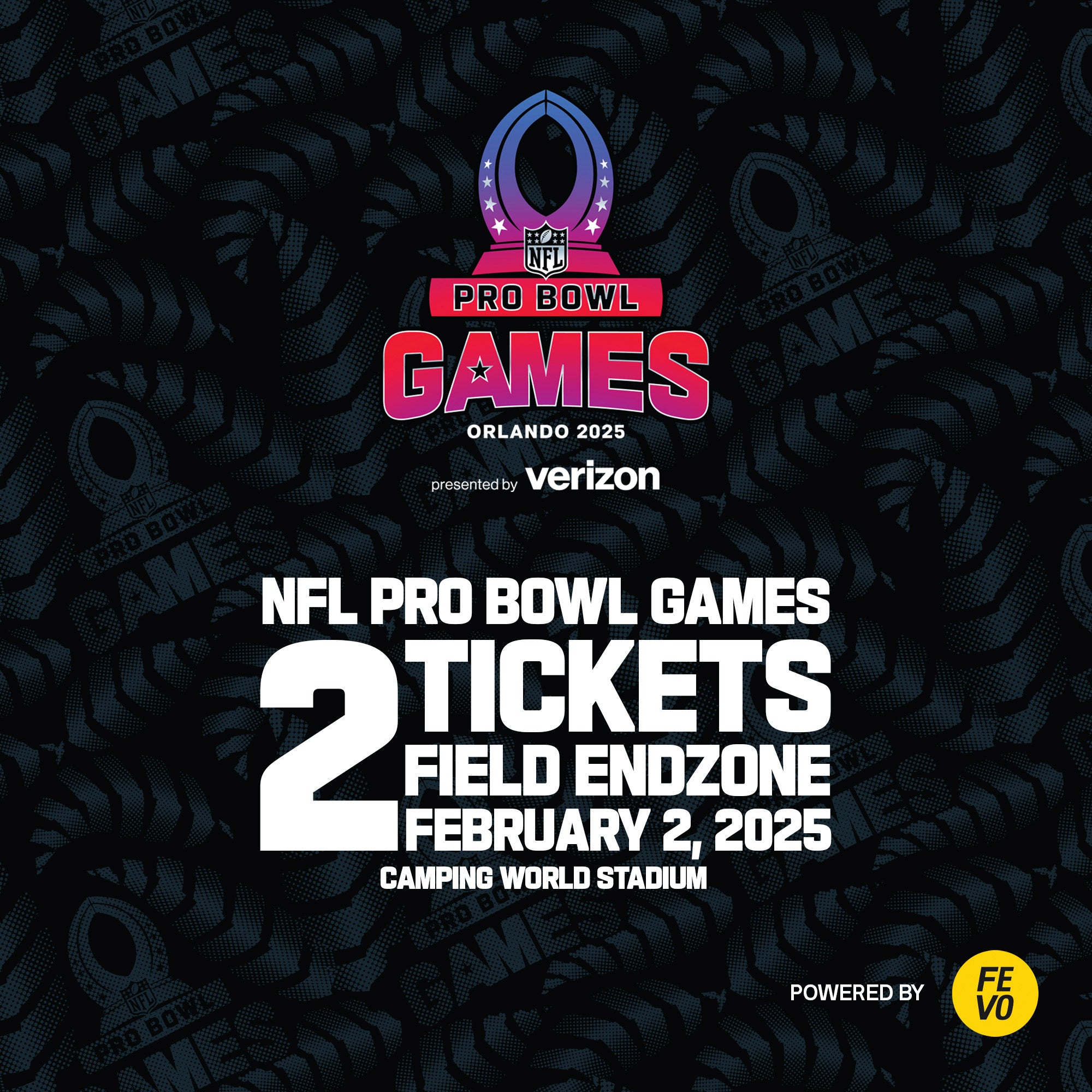 NFL PRO BOWL 2 ENDZONE TICKETS ITEM IS NON-REFUNDABLE