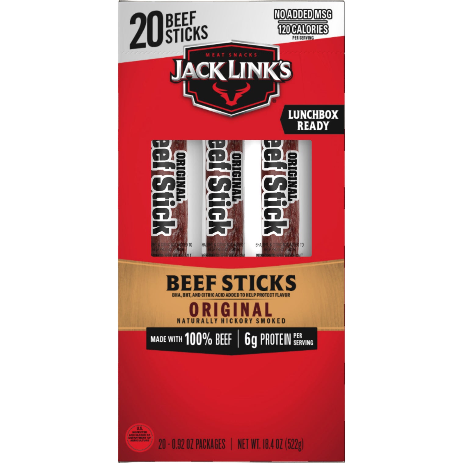 JACK LINK'S ORIGINAL BEEF STICKS 20 CT - Image 1