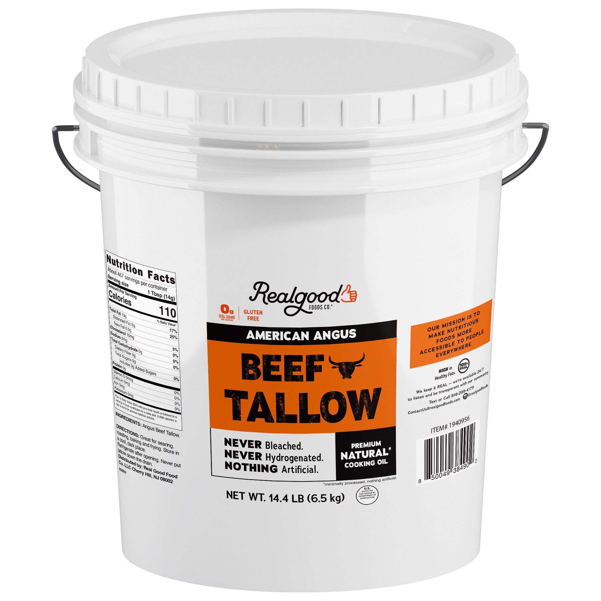 REALGOOD 100% AMERICAN ANGUS BEEF TALLOW 14 LB - Image 1
