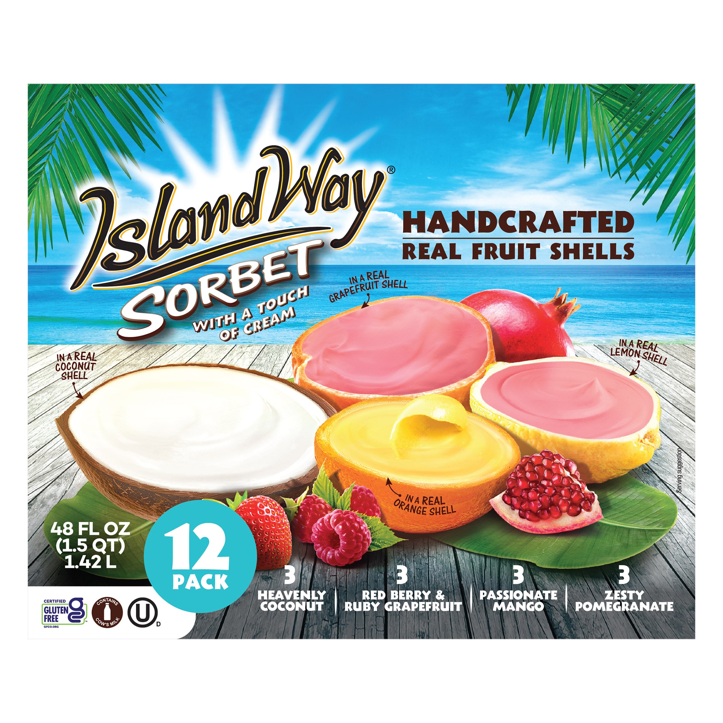 ISLAND WAY SORBET FRUIT SORBET ASSORTED 12 CT - Image 1