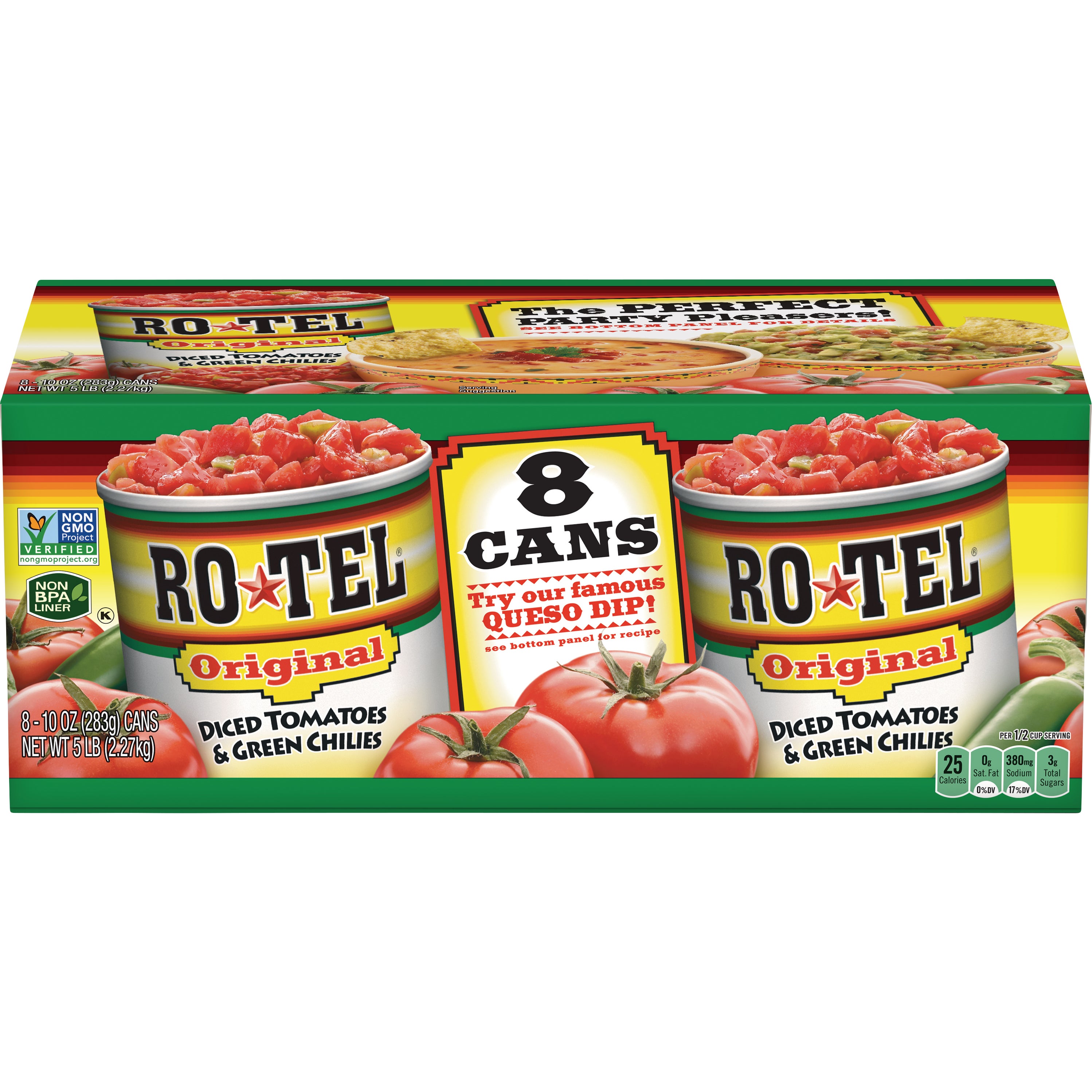 ROTEL DICED TOMATOES W/GREEN CHILIES 8/10 OZ - Image 1
