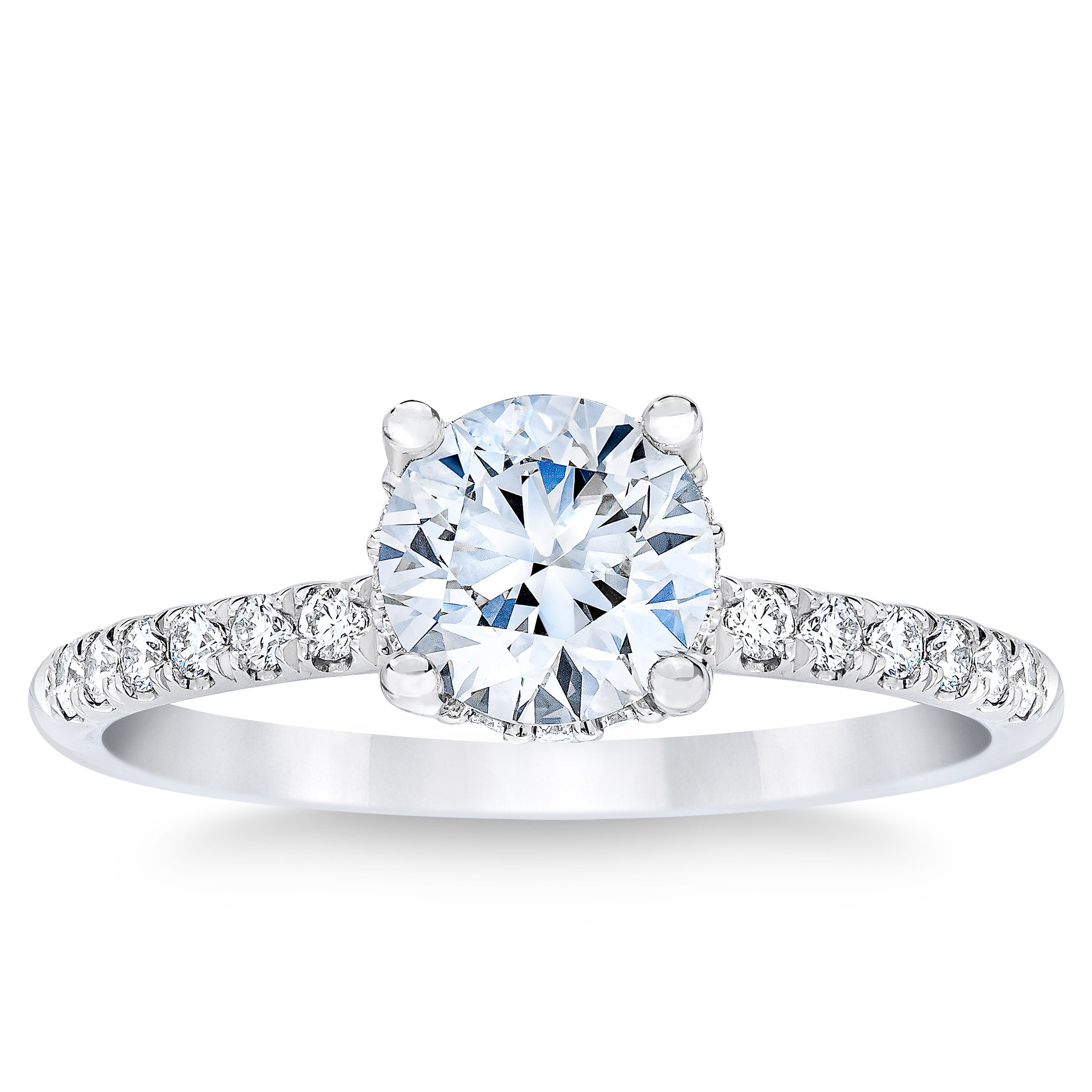 1.25CTW ROUND DIAMOND PLATINUM WEDDING RING 1.00CT CENTER VS2 ¨G¨ - Image 1