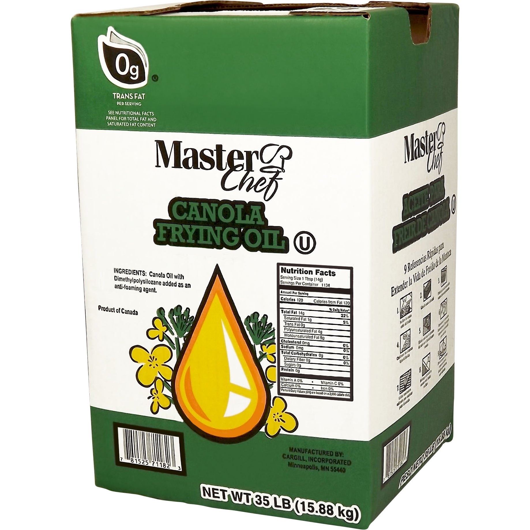 MASTER CHEF CANOLA FRYING OIL 35 LBS