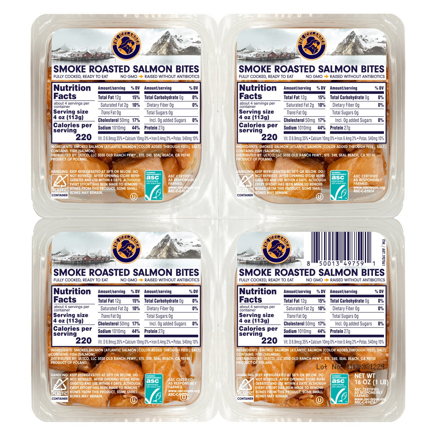 THE ICELANDER SMOKE ROASTED SALMON BITES 16 OZ