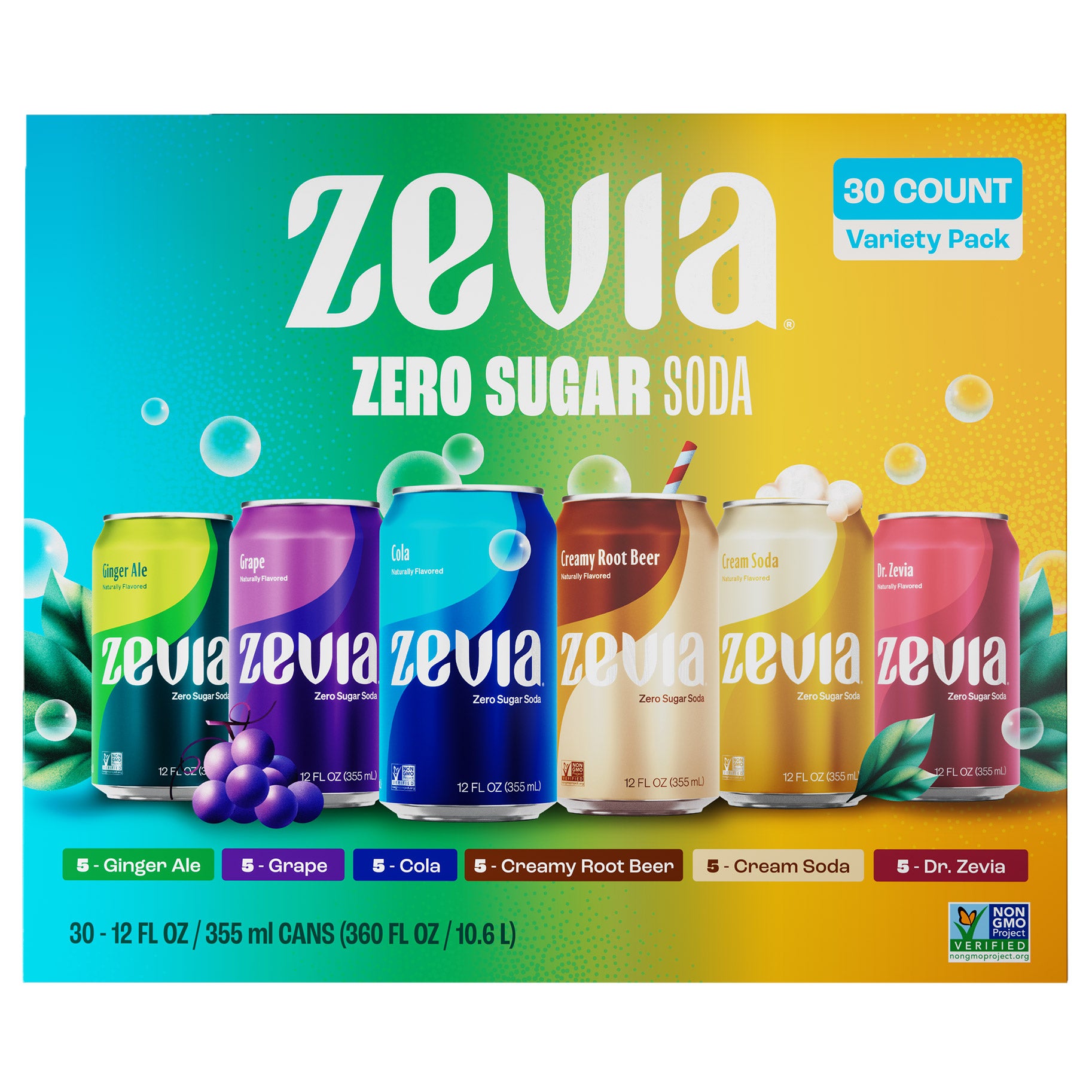 ZEVIA VARIETY PACK 30/12 OUNCE CANS - Image 1