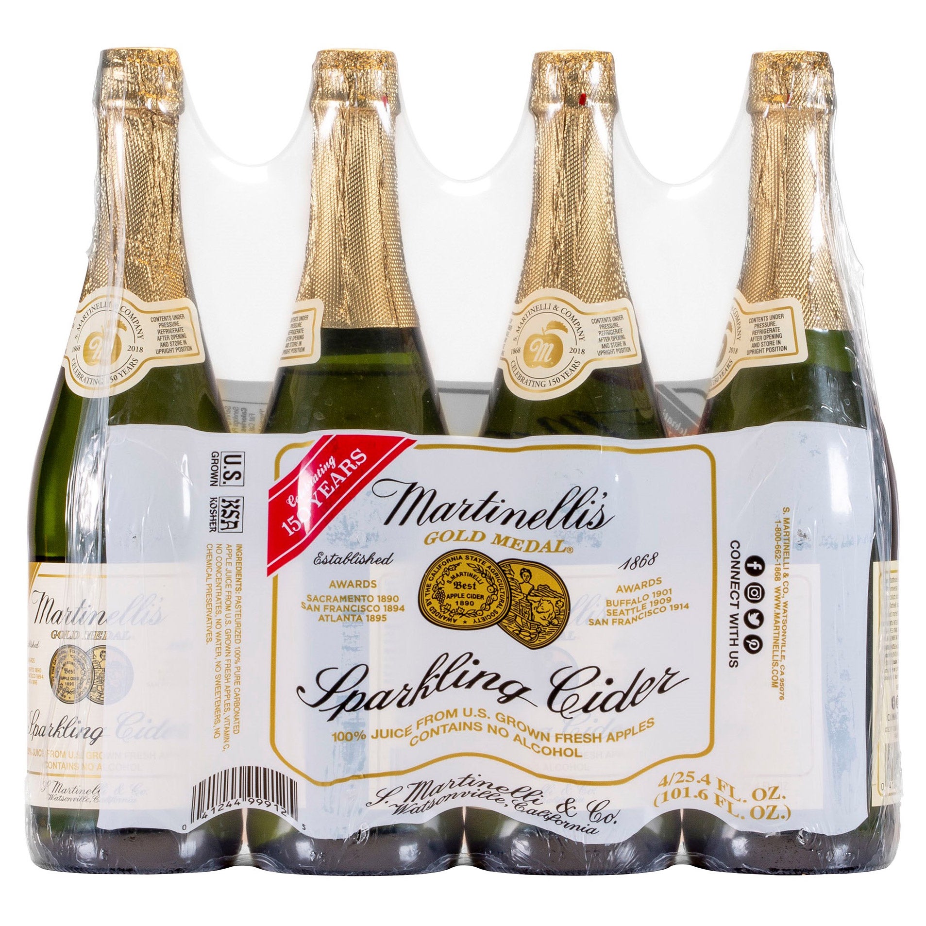 MARTINELLI'S SPARKLING CIDER 4/25.4 OUNCE BOTTLES