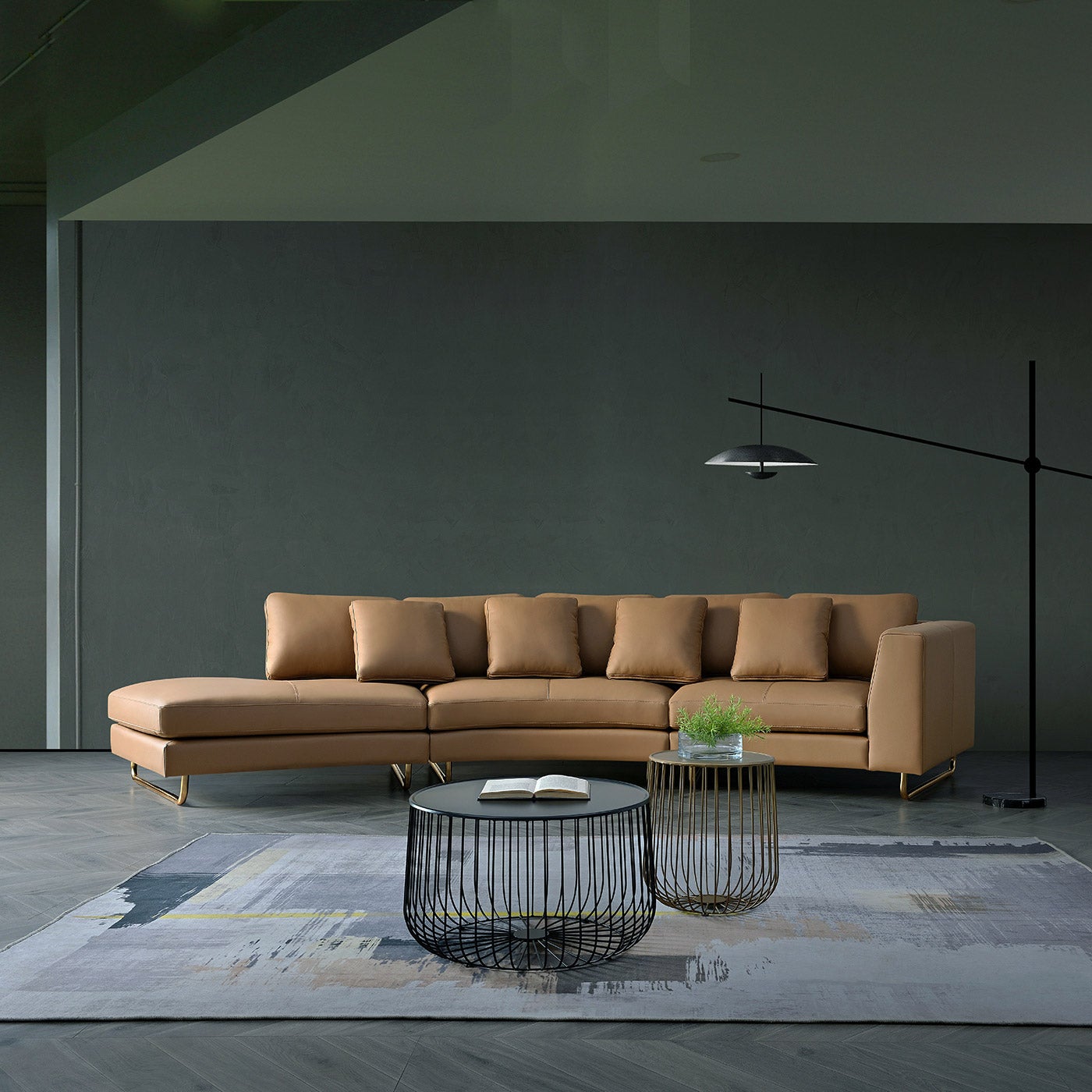ARCADIA 3PC LEATHER SECTIONAL - Image 1