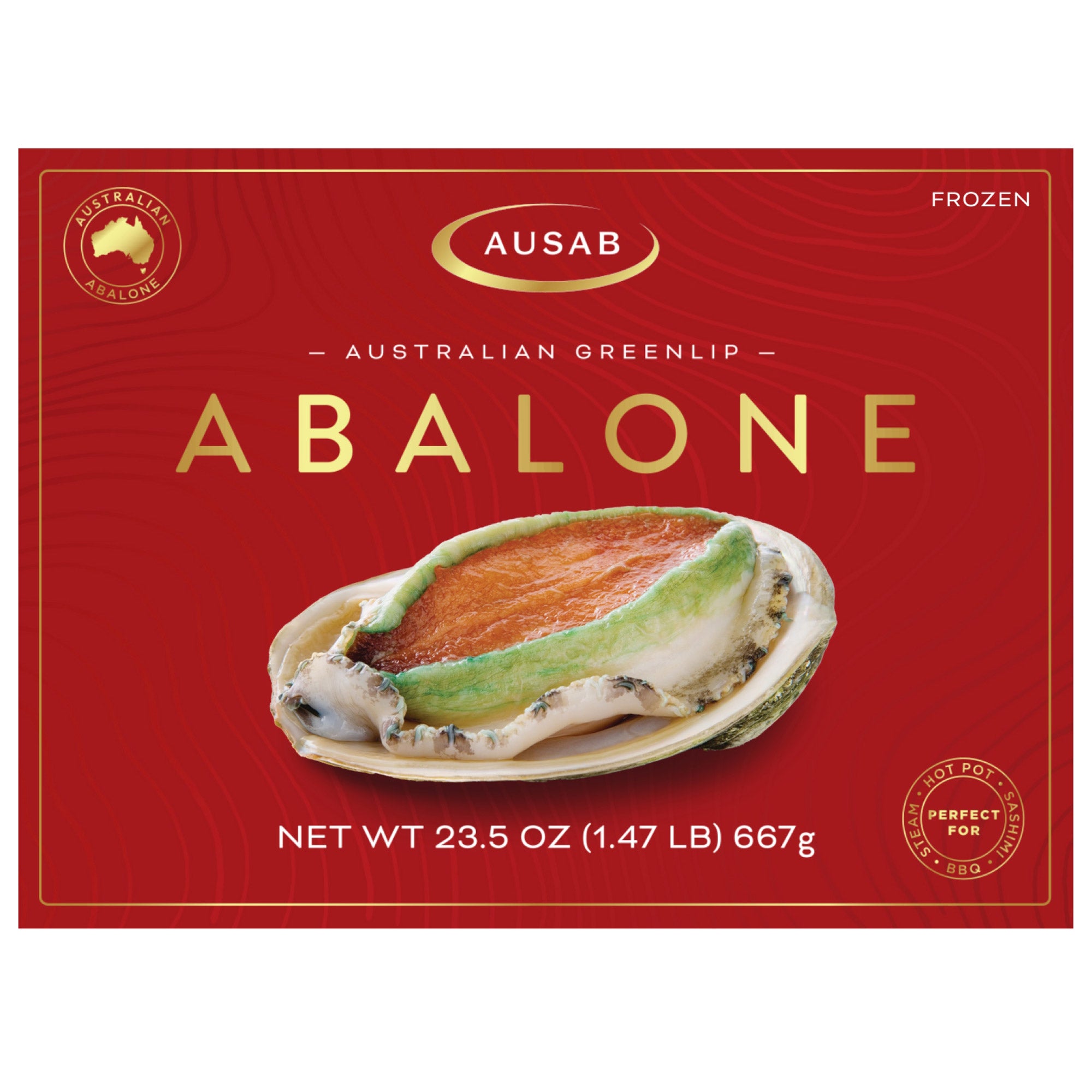 AUSAB GREENLIP ABALONE WITH SHELL 1.47 POUND - Image 1