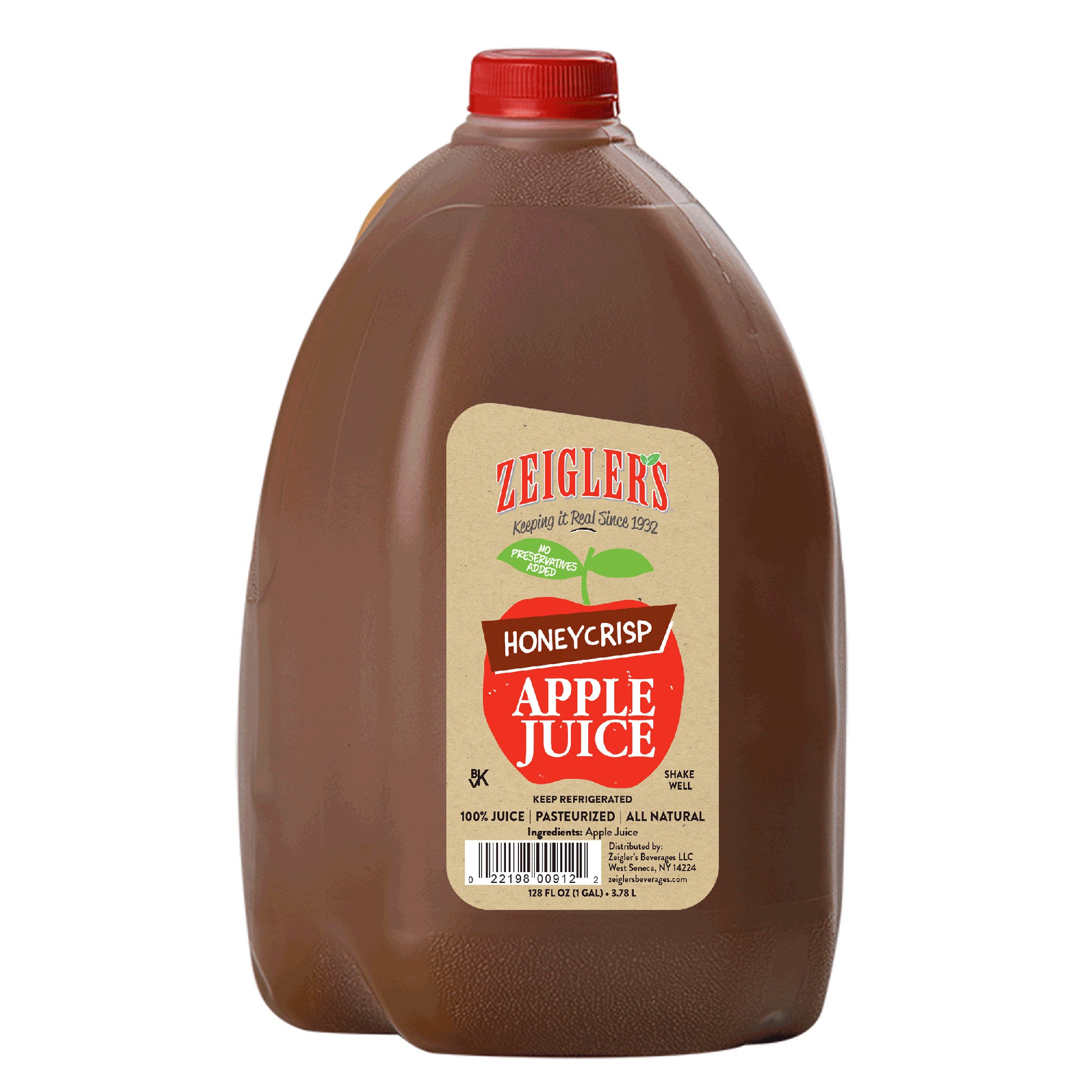 ZEIGLER'S HONEYCRISP APPLE JUICE 128 FL OZ (4 QTS)