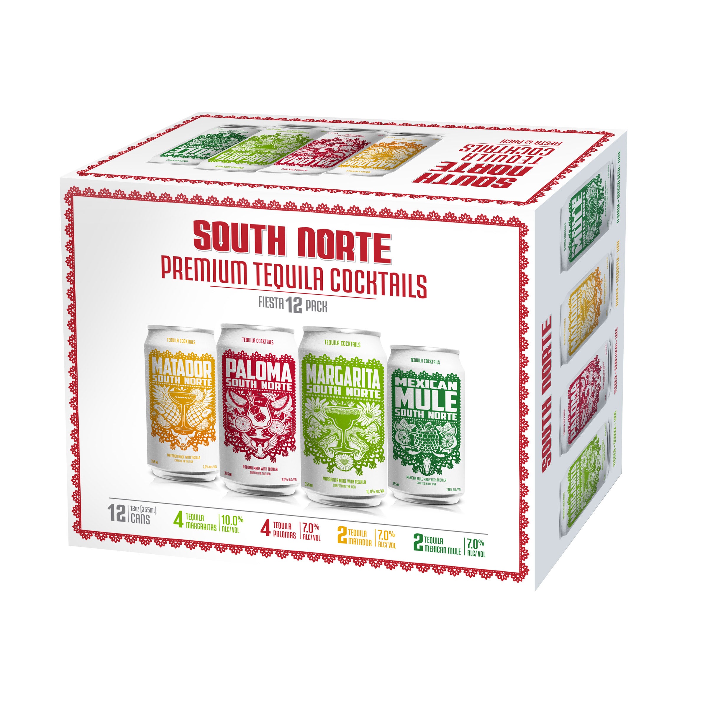 SOUTH NORTE TEQUILA COCKTAILS VARIETY 12PK/12OZ CANS