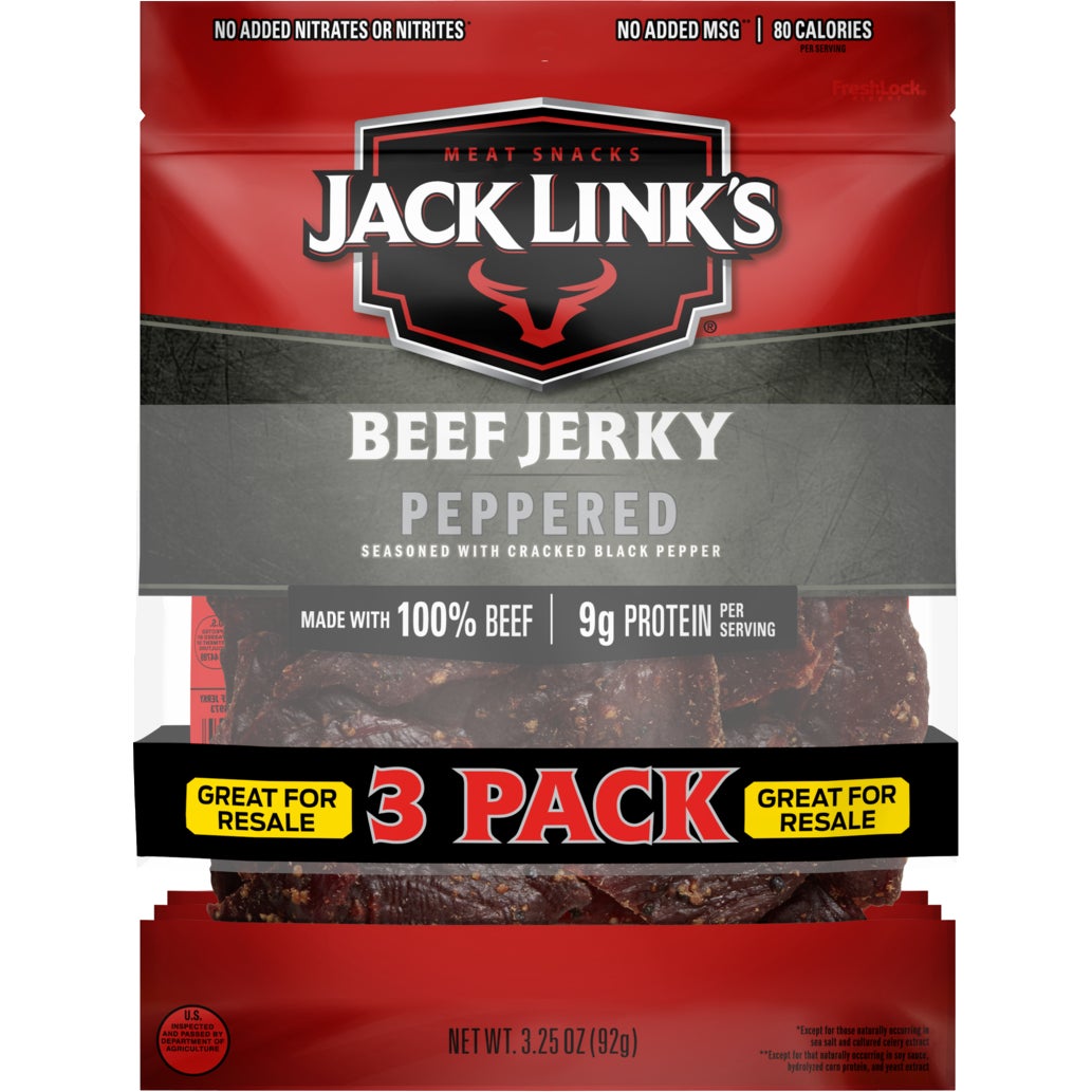 JACK LINK'S PEPPERED BEEF JERKY 3 CT/3.25 OZ - Image 1
