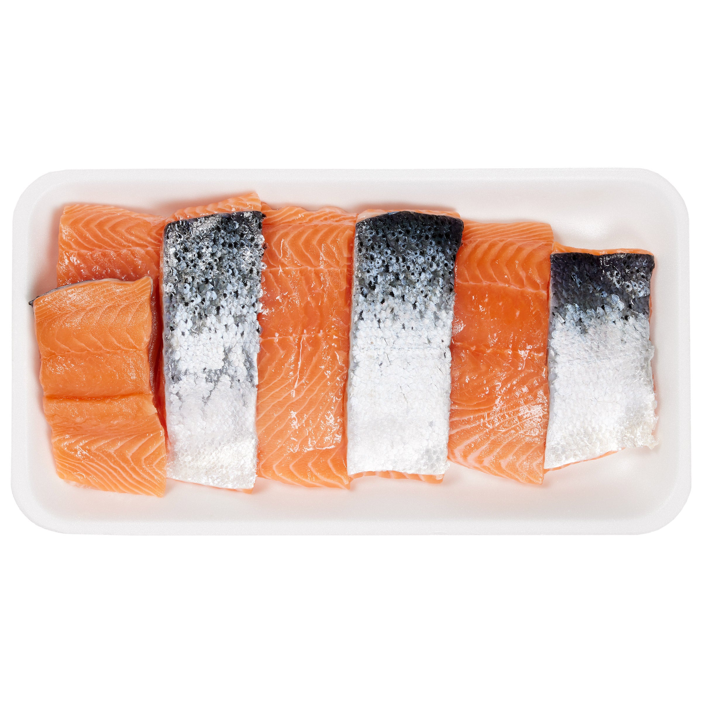 FRESH ATLANTIC SALMON PORTIONS FARM RAISED PER LB.