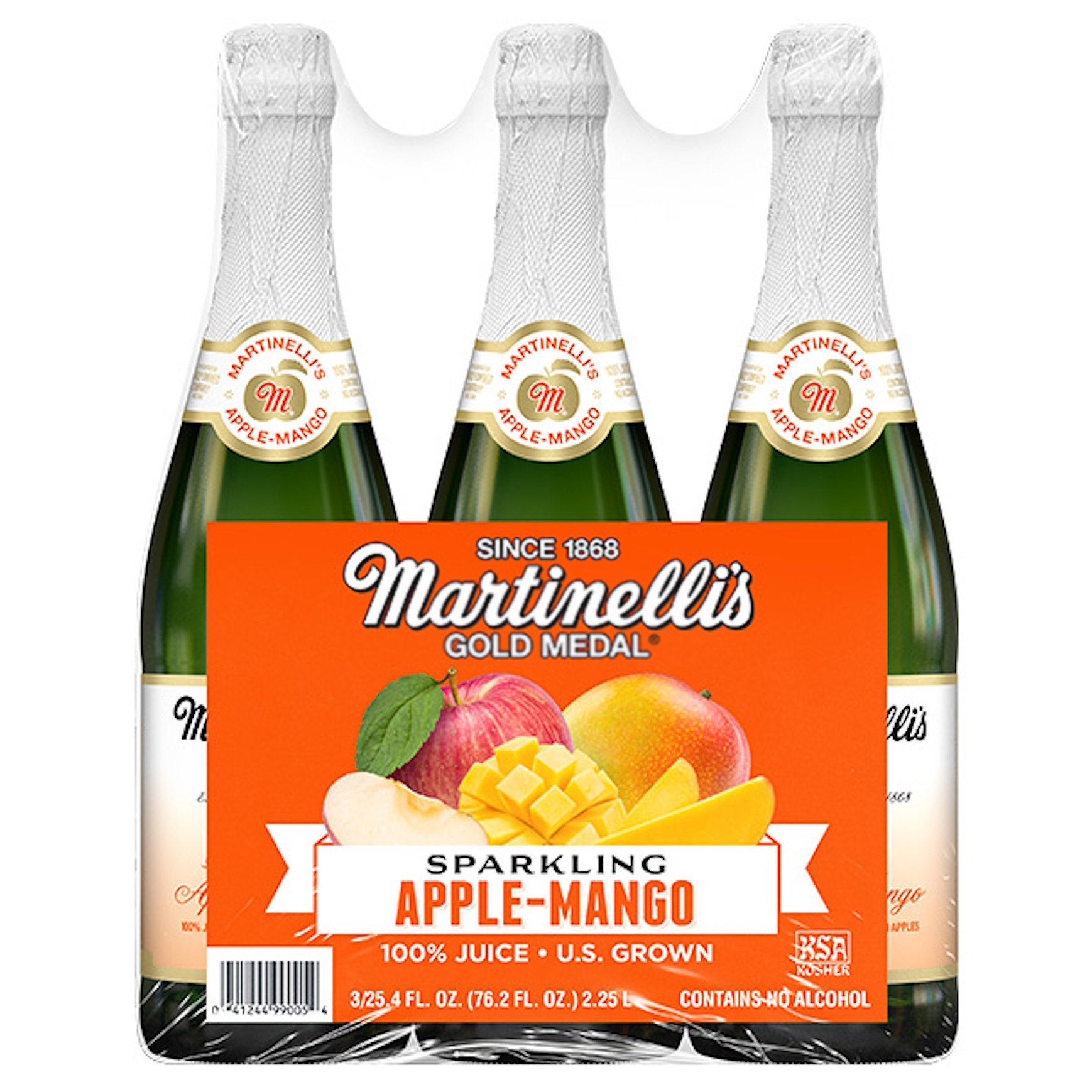 MARTINELLI'S SPARKLING APPLE-MANGO 3 PACK 25.4 OUNCES EA - Image 1