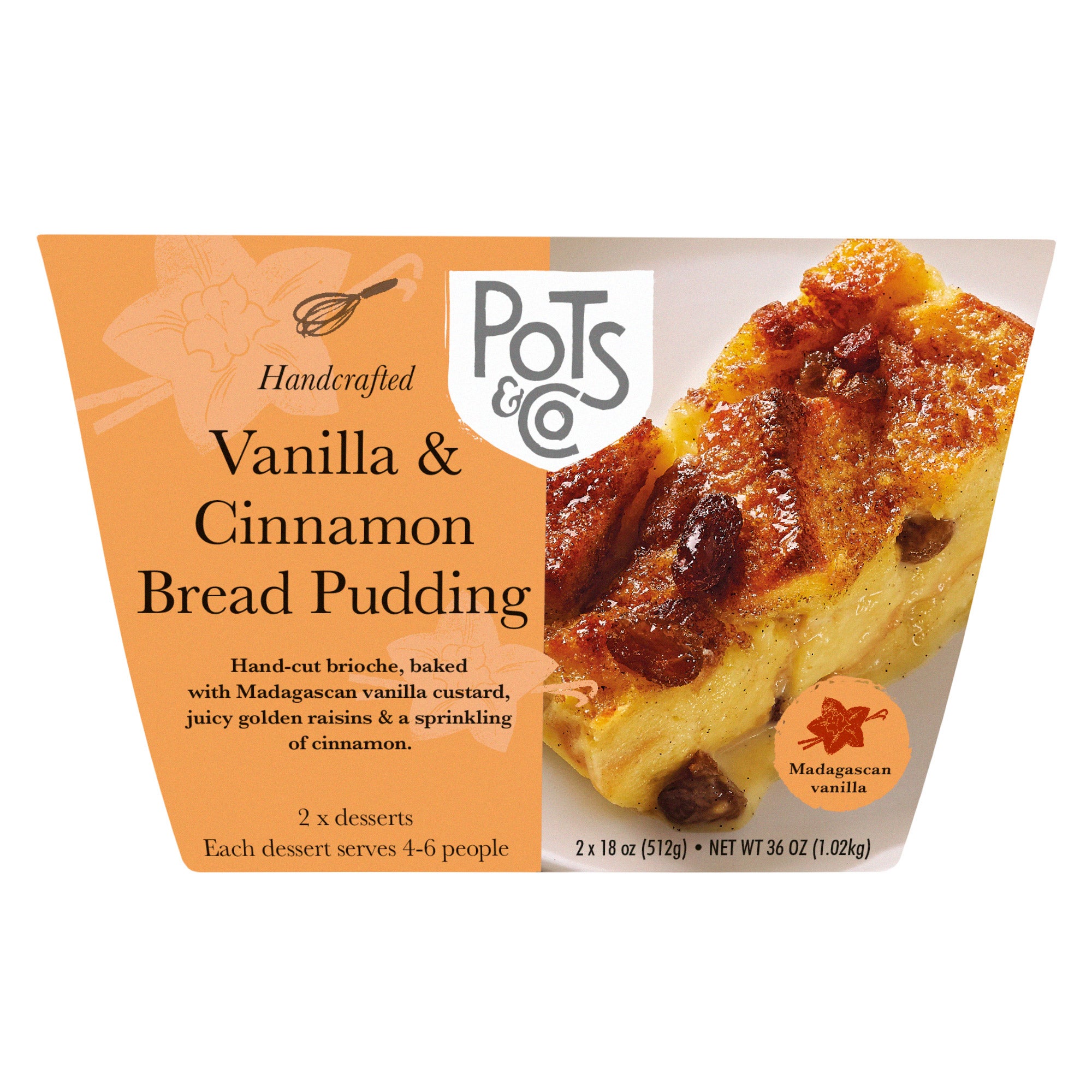 POTS & CO VANILLA CINNAMON BREAD PUDDING 2 PACK 18 OUNCES EACH - Image 1