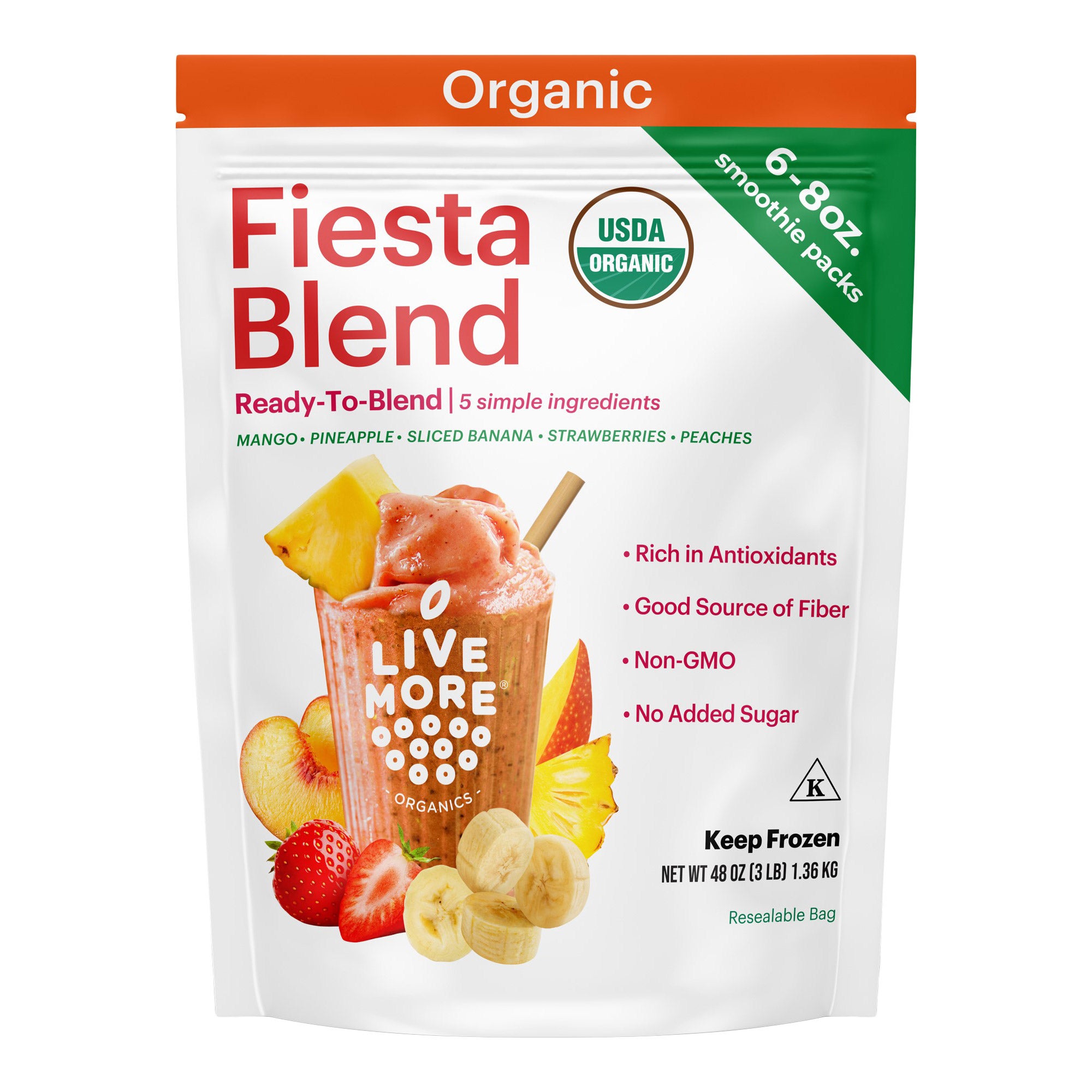LIVE MORE ORGANIC FIESTA BLEND 6/8 OZ