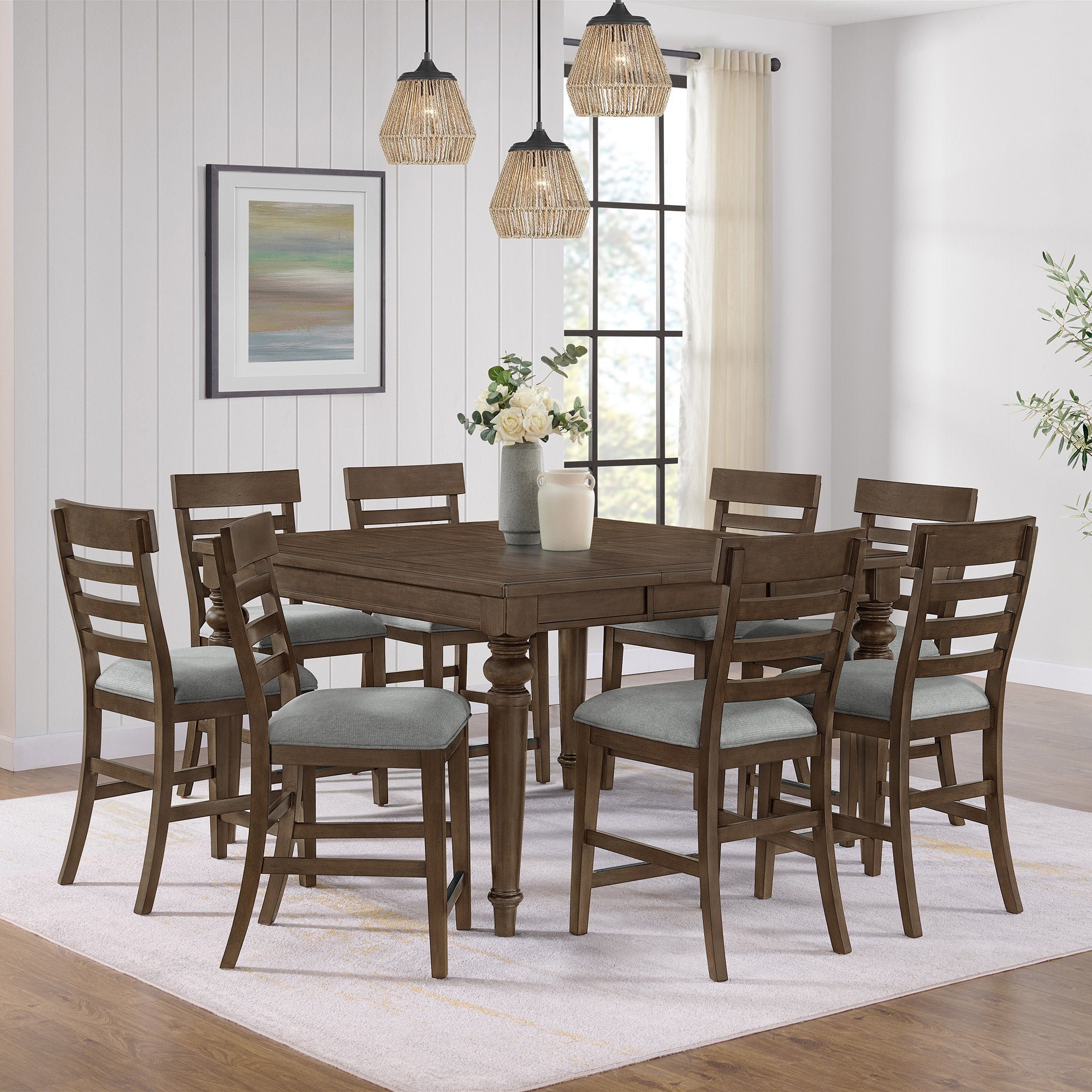 FOREMOST HOME CONCORD 9-PIECE COUNTER HEIGHT DINING