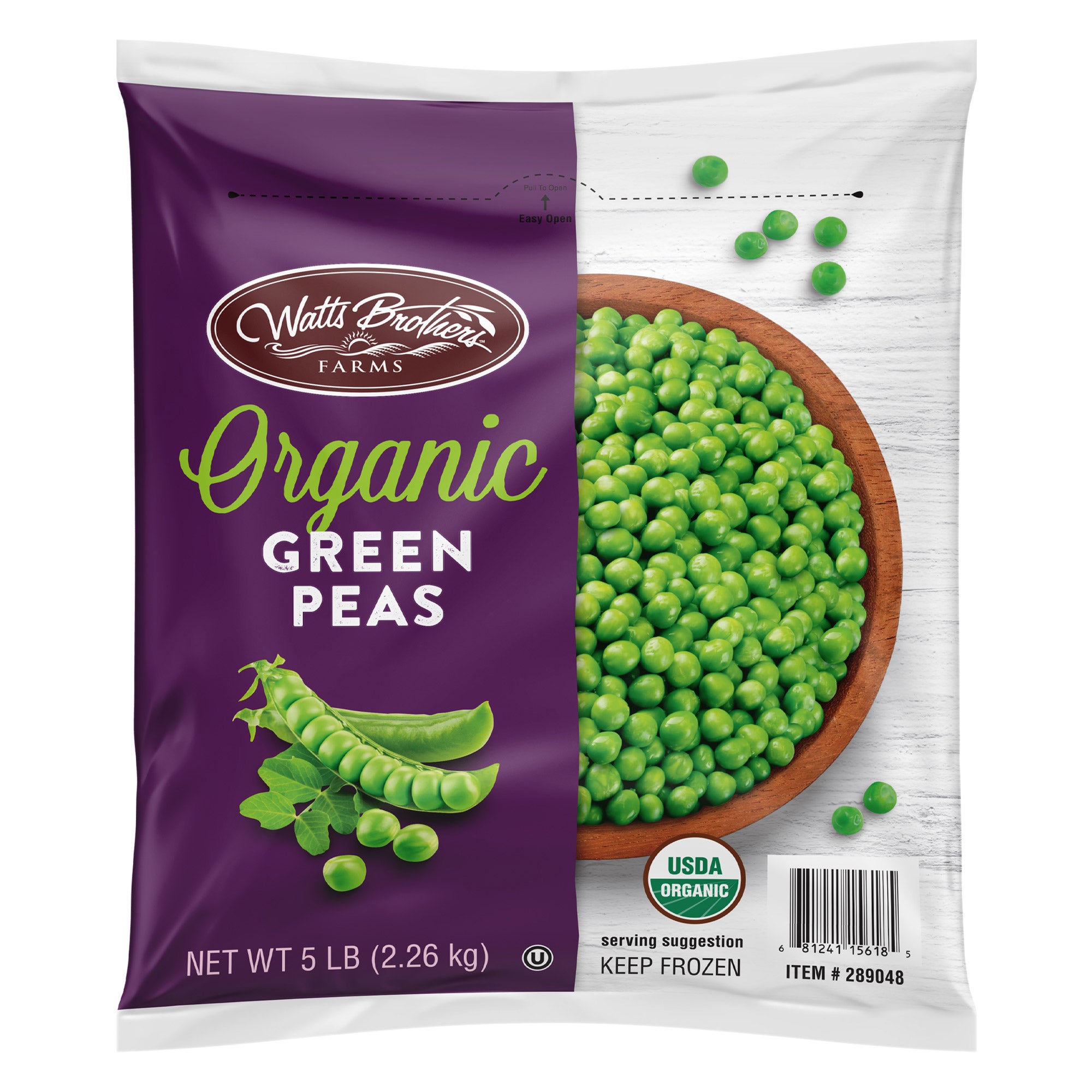 WATTS BROTHERS ORGANIC GREEN PEAS 5 LBS