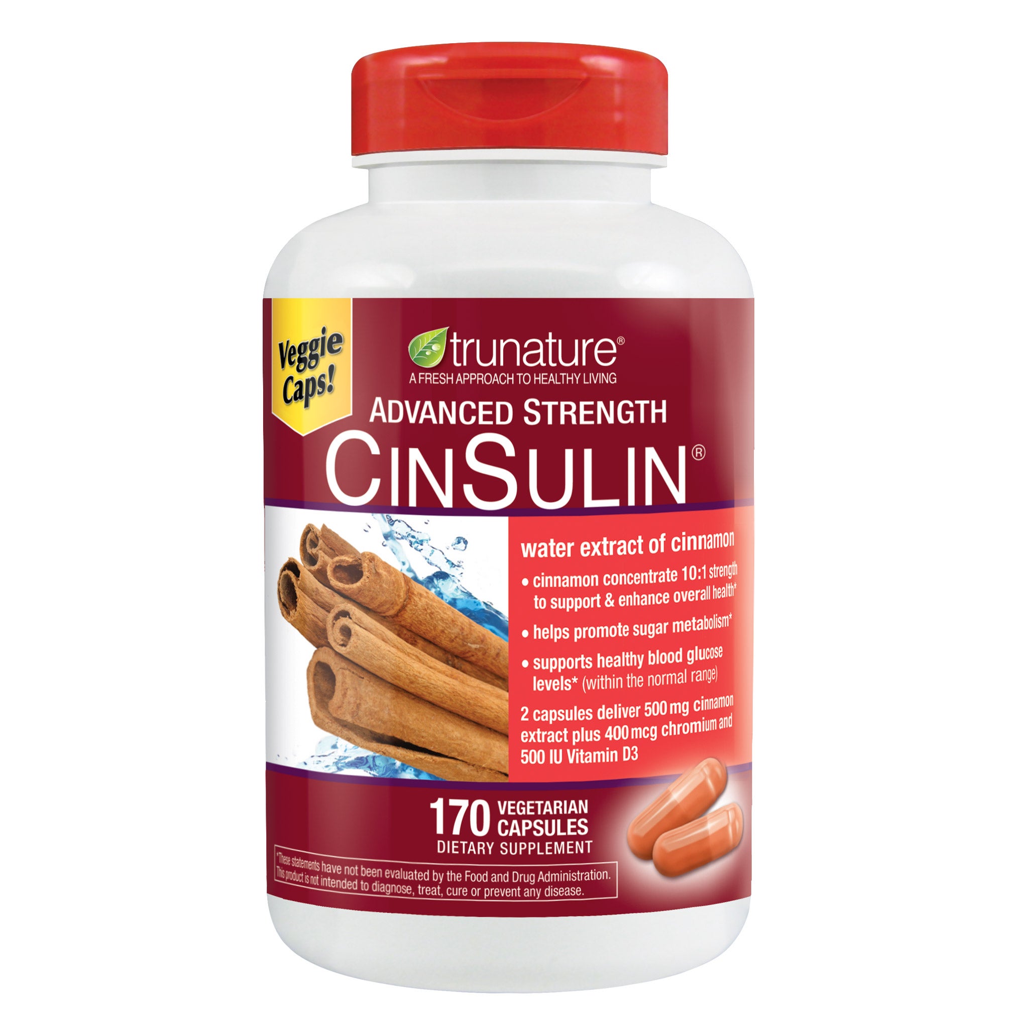 TRUNATURE ADVANCED STRENGTH CINSULIN 500MG 170CT - Image 1